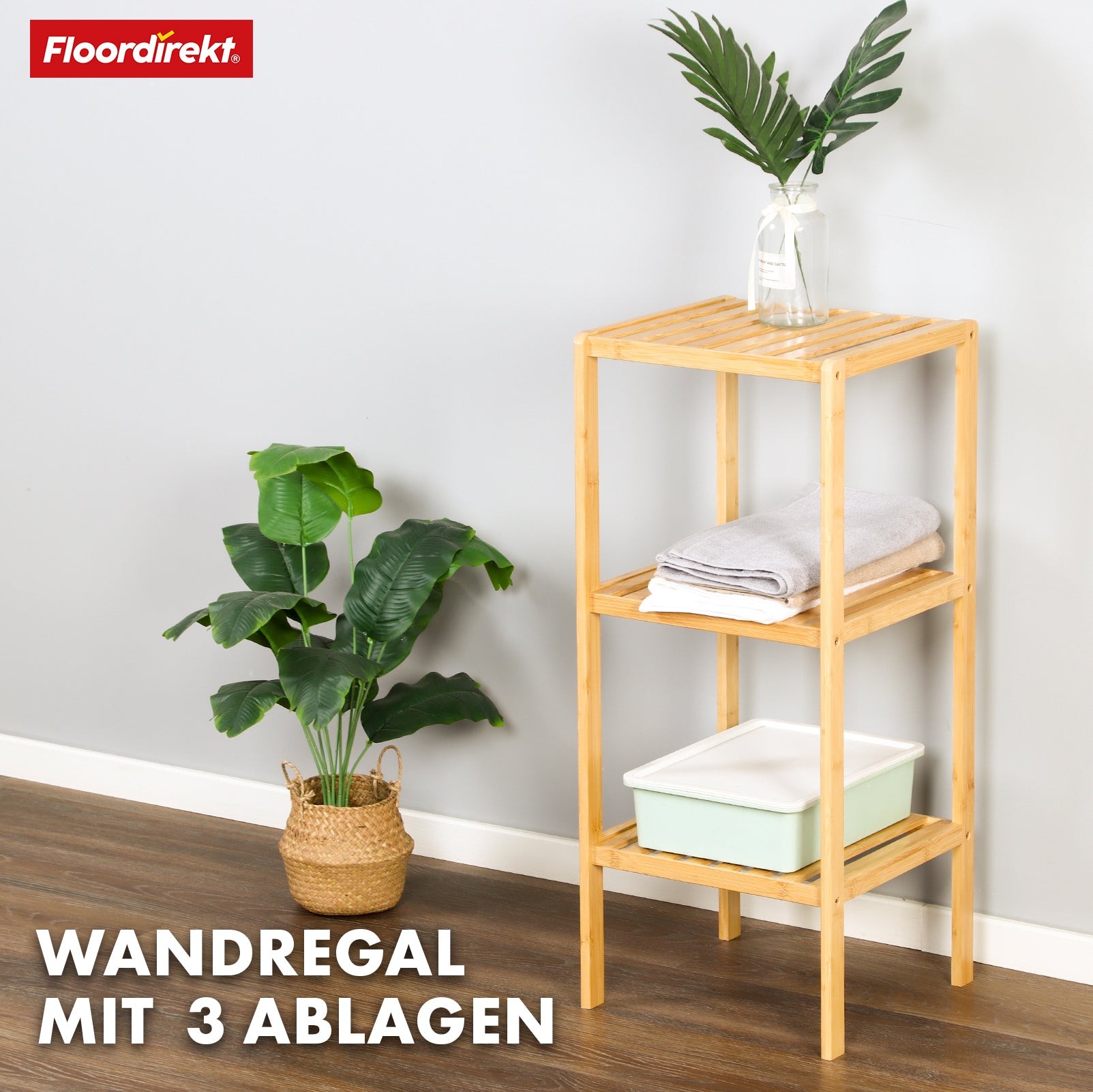 Bambus-Standregal | Lowa | Ideal zur kreativen Anordnung Ihrer Wohnaccessoires | Verfügbar in 3 Größen