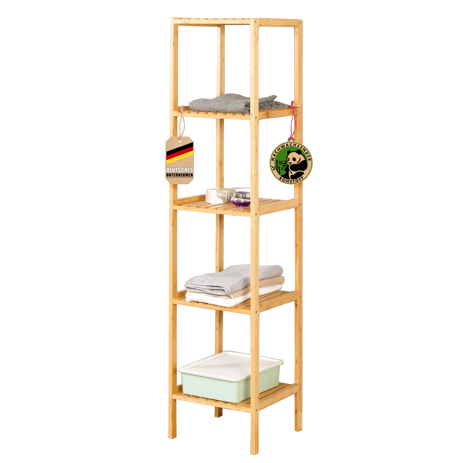 Bambus-Standregal | Lowa | Ideal zur kreativen Anordnung Ihrer Wohnaccessoires | Verfügbar in 3 Größen
