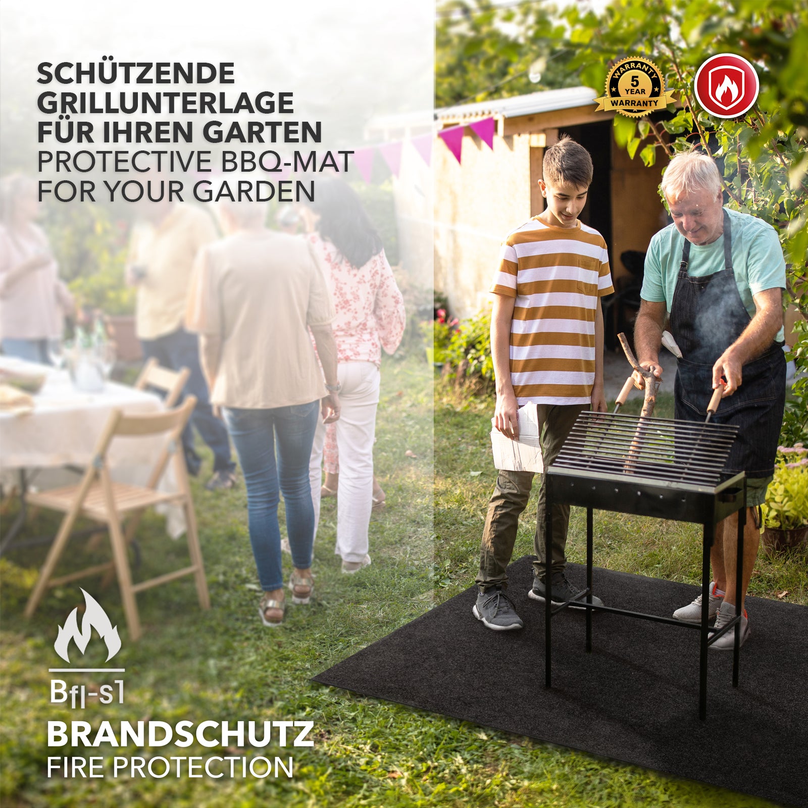 BBQ-Matte Dalton | Grillschutzmatte | Outdoor Matten für den Grill | Schwer entflammbar