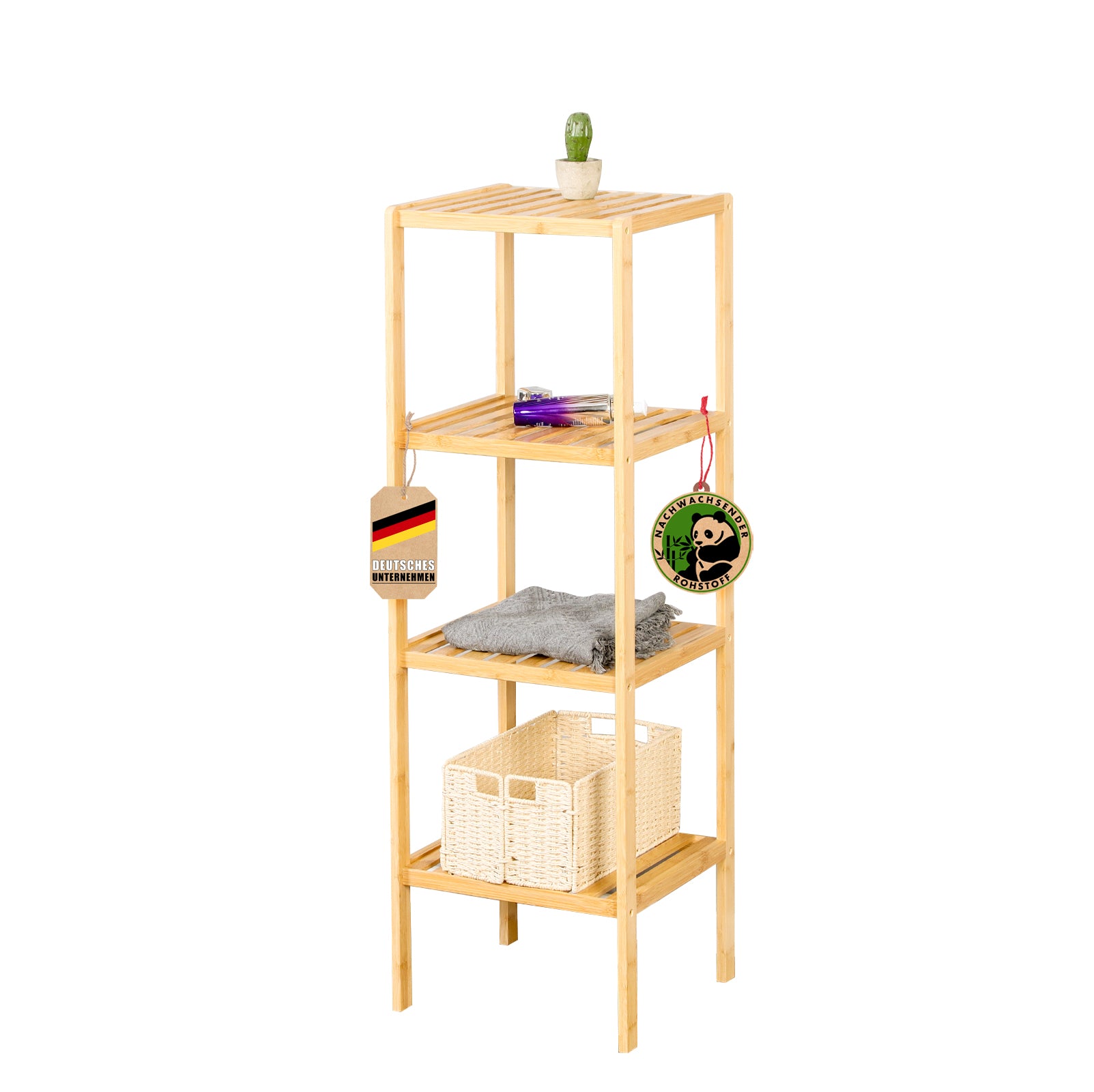 Bambus-Standregal | Lowa | Ideal zur kreativen Anordnung Ihrer Wohnaccessoires | Verfügbar in 3 Größen