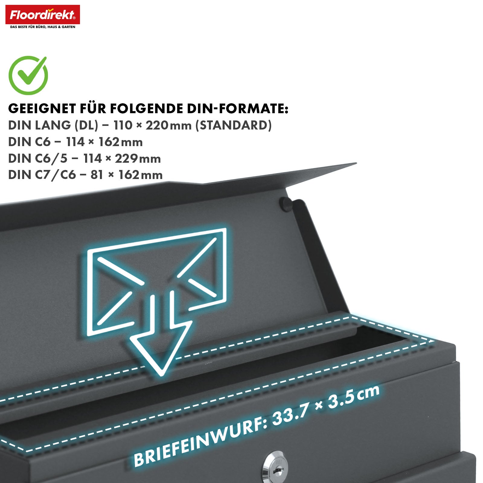 Briefkasten | Jean | Stabiler Stahlbriefkasten mit Zeitungsfach und großer Einwurfklappe