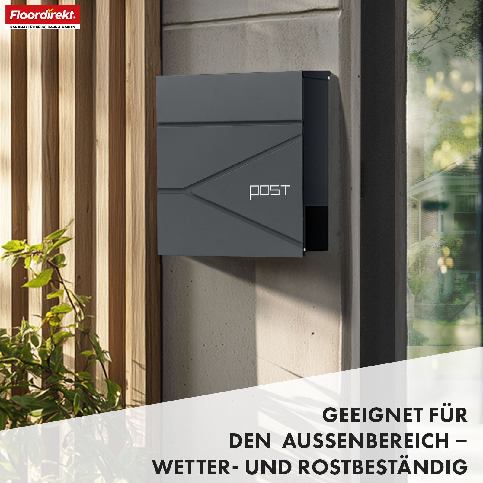 Briefkasten | Armand | Wetterfester Stahlbriefkasten mit C4-Einwurf und integriertem Zeitungsfach