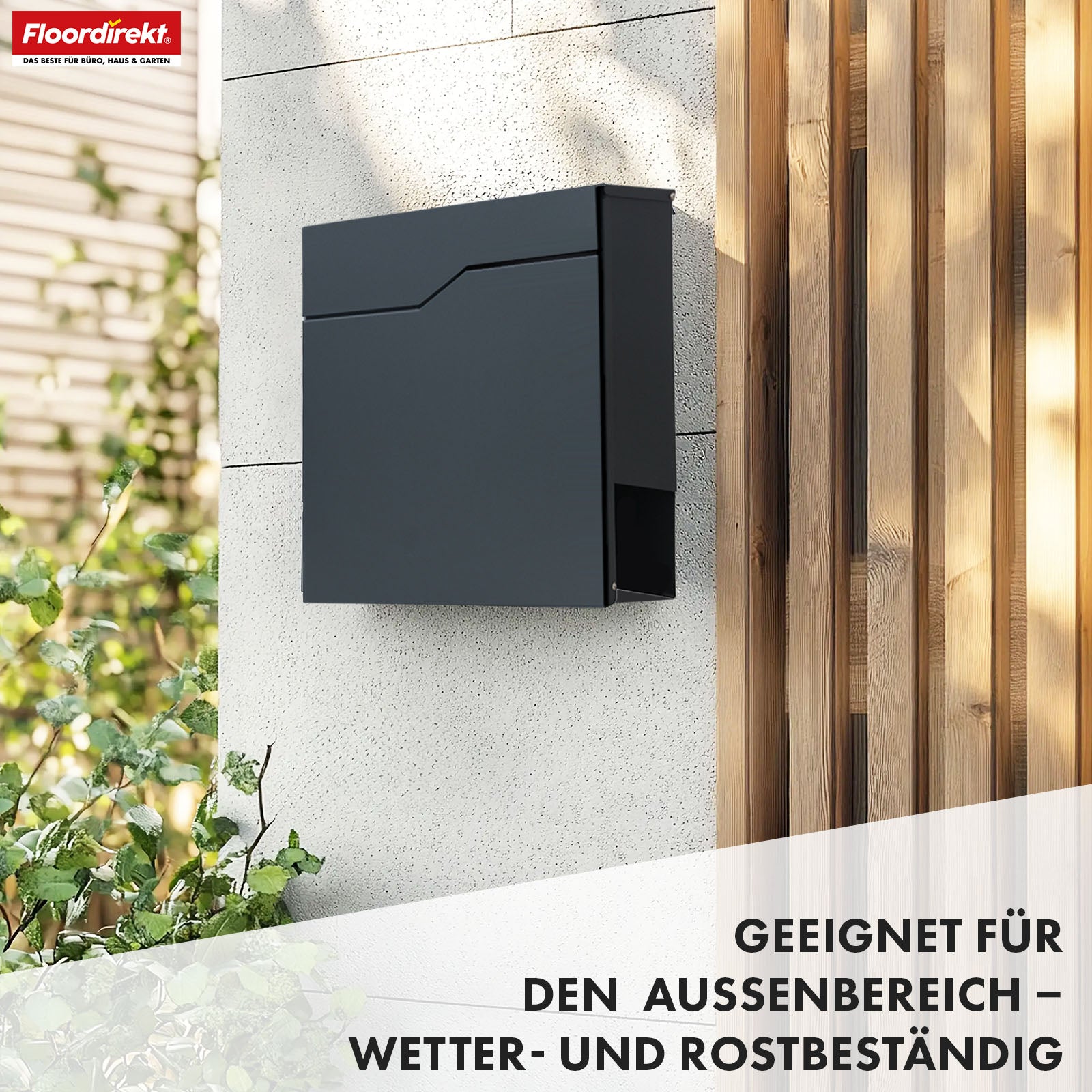 Briefkasten | Jean | Stabiler Stahlbriefkasten mit Zeitungsfach und großer Einwurfklappe