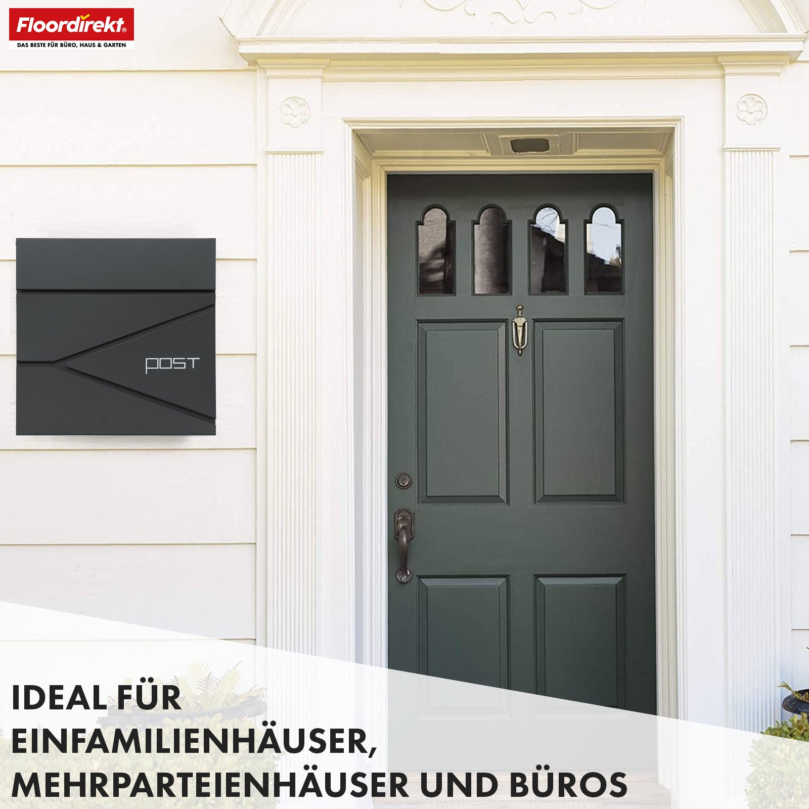 Briefkasten | Armand | Wetterfester Stahlbriefkasten mit C4-Einwurf und integriertem Zeitungsfach