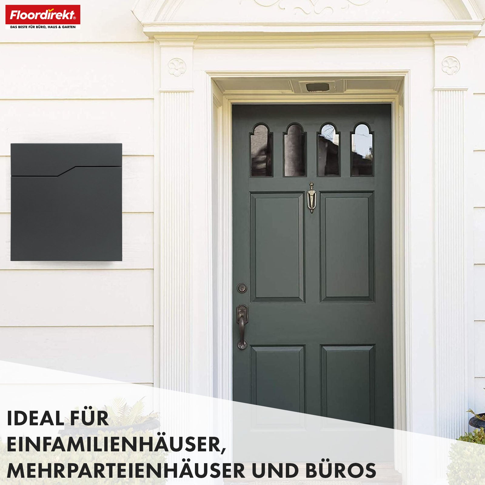 Briefkasten | Jean | Stabiler Stahlbriefkasten mit Zeitungsfach und großer Einwurfklappe