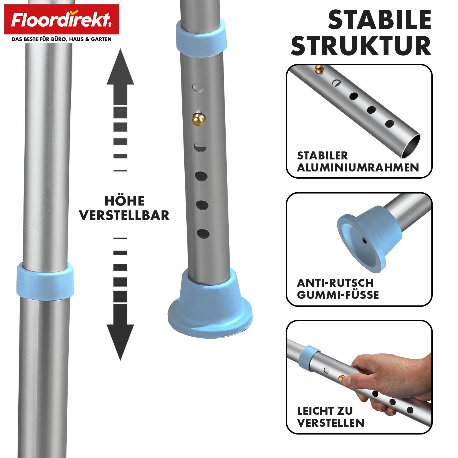 Dusch- und Badhocker | Pedro | Höhenverstellbar & 360° drehbar | Rutschfest & belastbar bis 150 kg