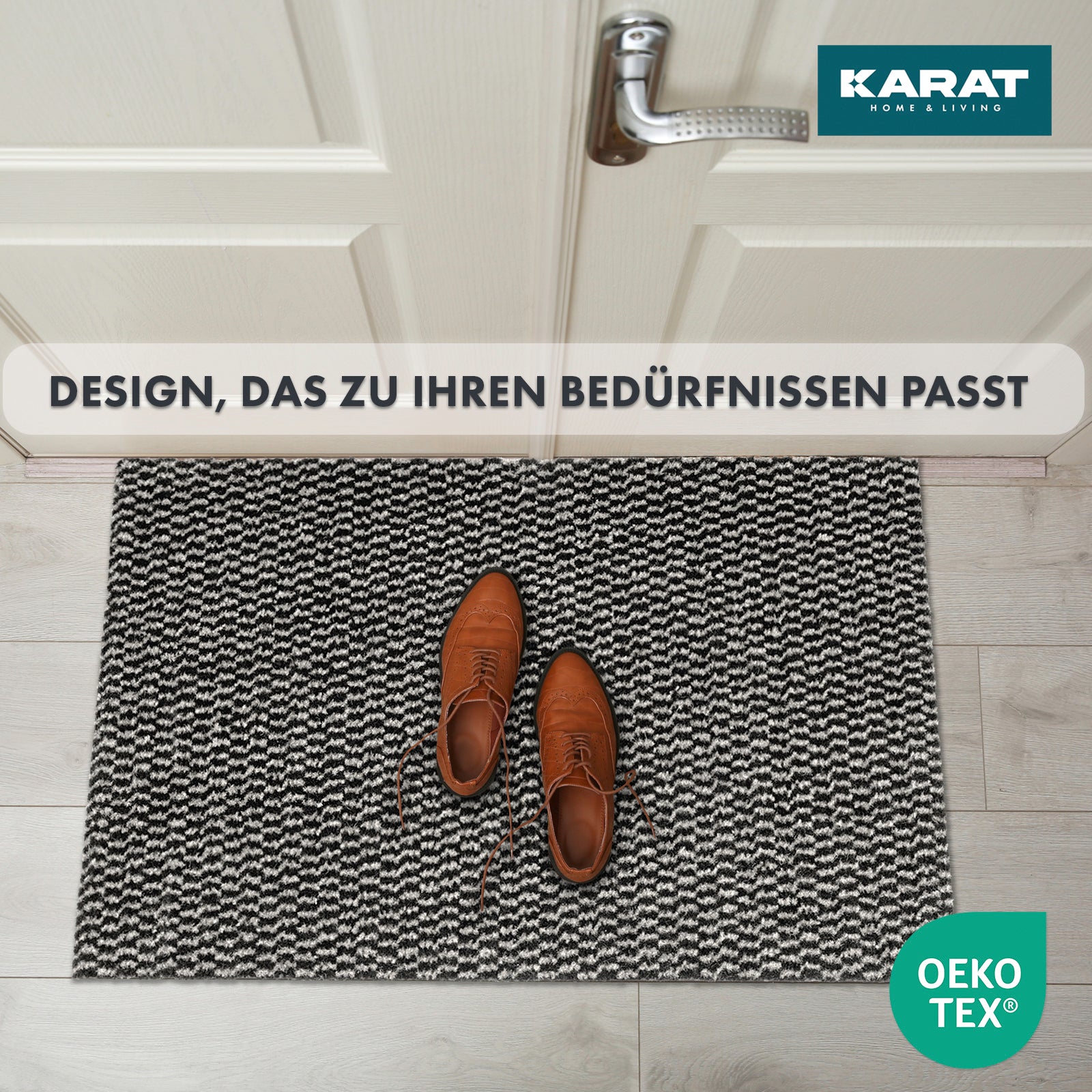 Schmutzfangmatte Melange | Türvorleger für innen und außen | Pflegeleicht | Rutschhemmend
