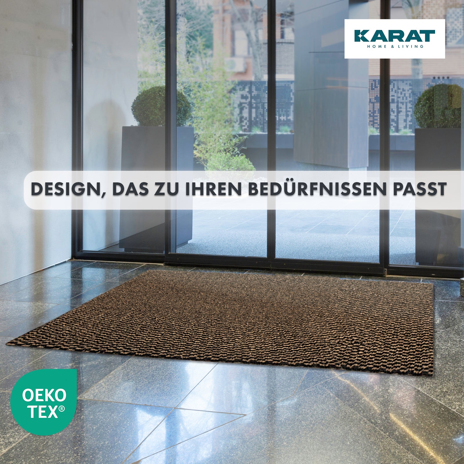 Schmutzfangmatte Melange | Türvorleger für innen und außen | Pflegeleicht | Rutschhemmend