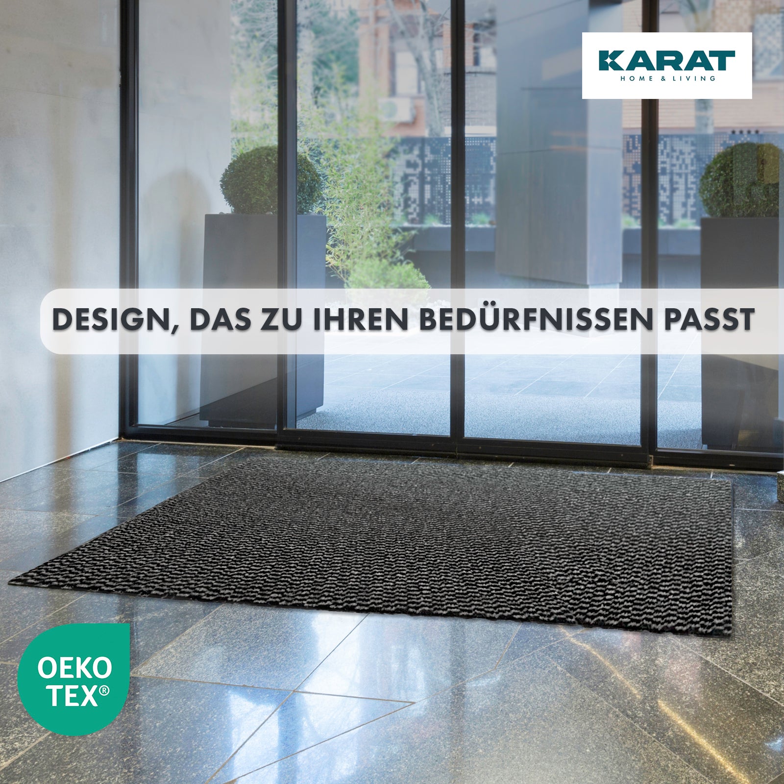 Schmutzfangmatte Melange | Türvorleger für innen und außen | Pflegeleicht | Rutschhemmend