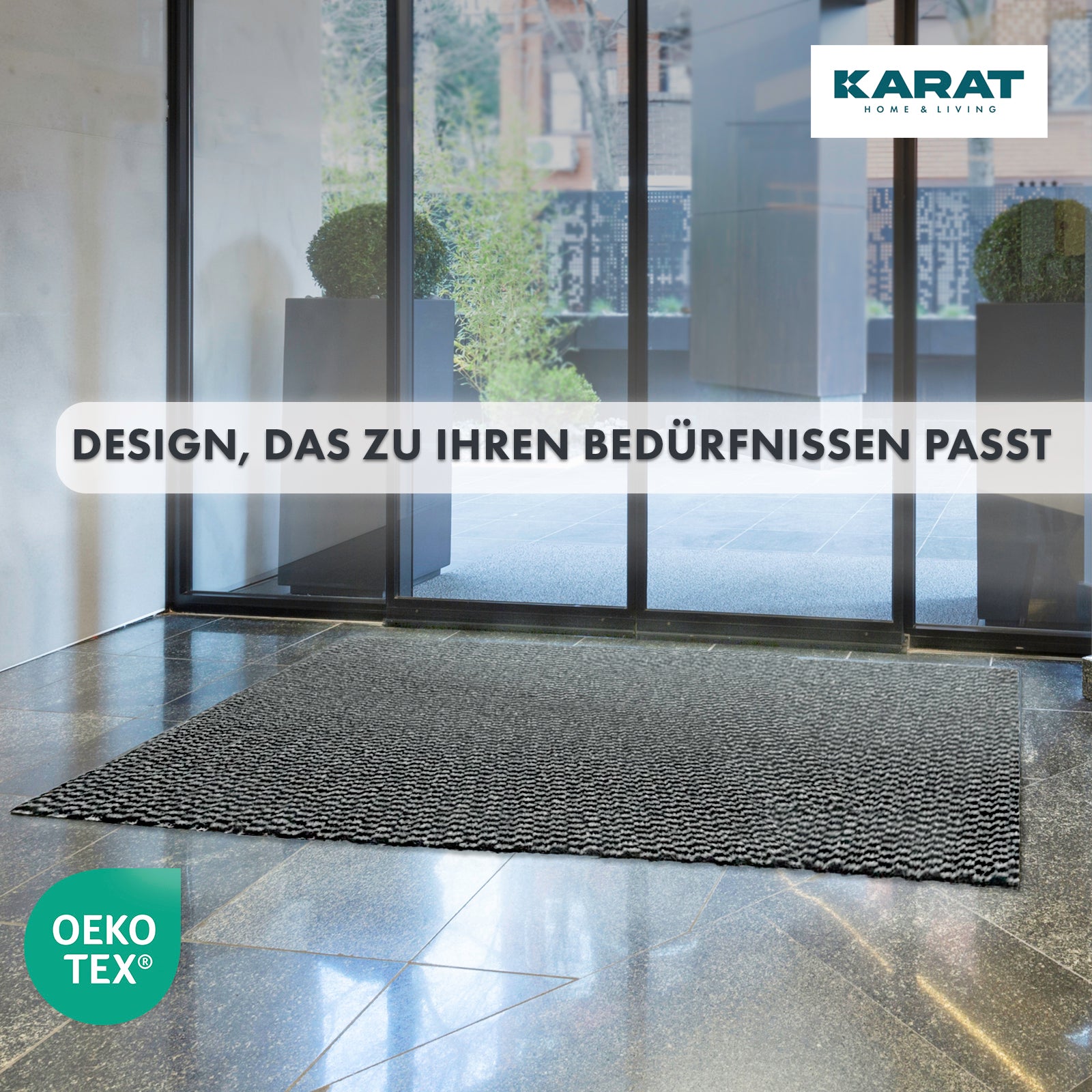 Schmutzfangmatte Melange | Türvorleger für innen und außen | Pflegeleicht | Rutschhemmend