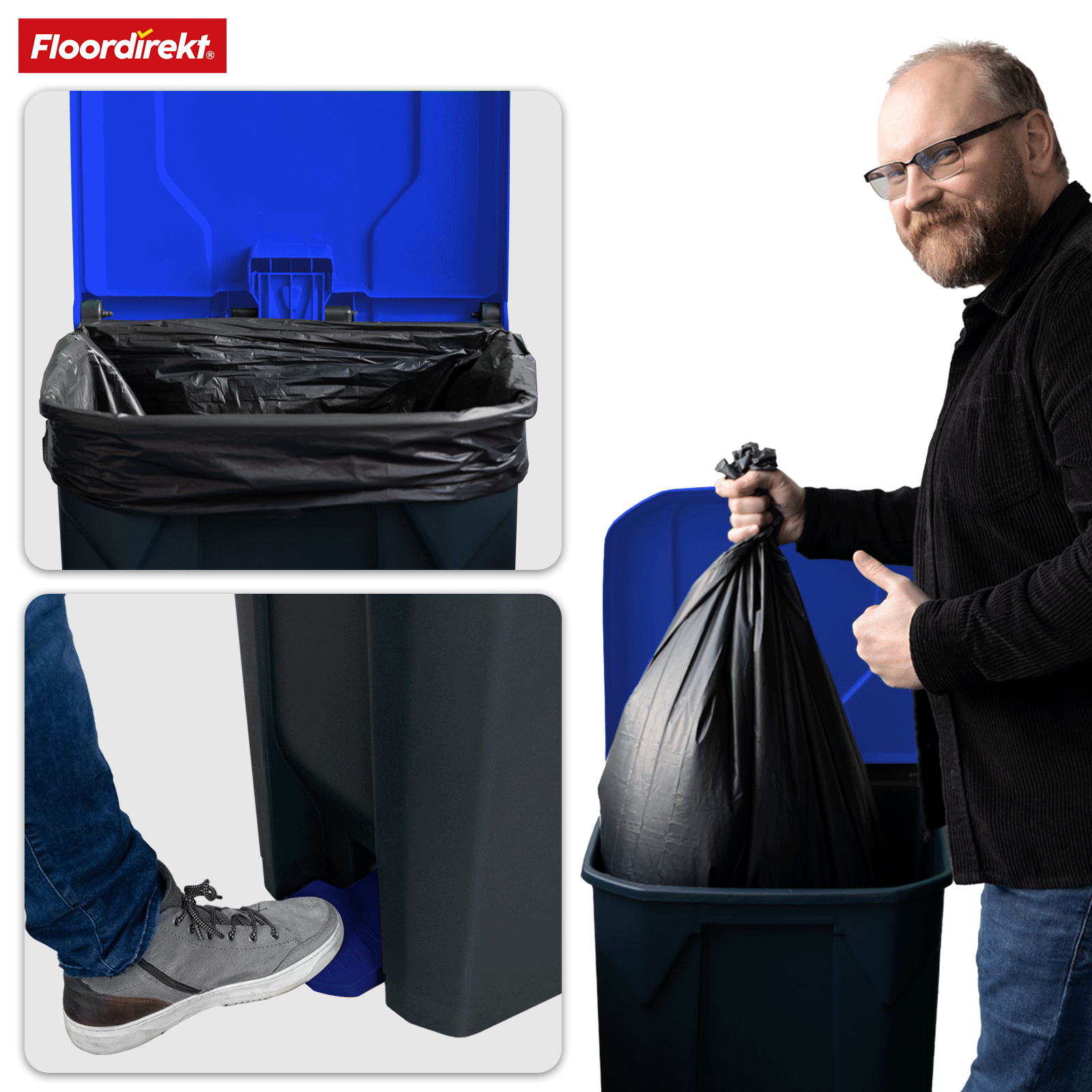 Mülleimer | Olaf | Robuster Step-On Abfalleimer | Für Haushalt, Büro & Gewerbe | Verschiedene Farben & Größen