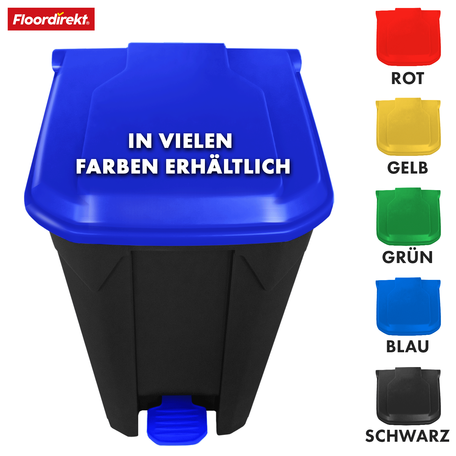 Mülleimer | Olaf | Robuster Step-On Abfalleimer | Für Haushalt, Büro & Gewerbe | Verschiedene Farben & Größen