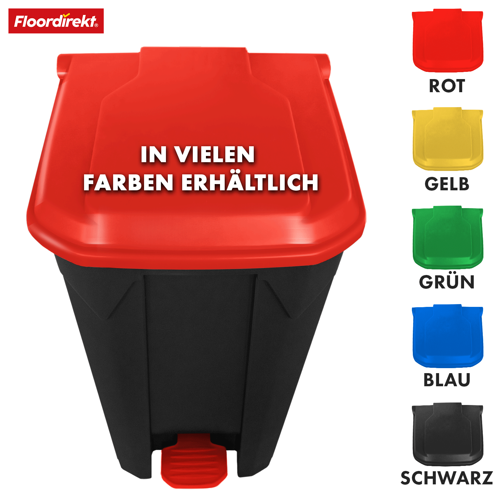 Mülleimer | Olaf | Robuster Step-On Abfalleimer | Für Haushalt, Büro & Gewerbe | Verschiedene Farben & Größen