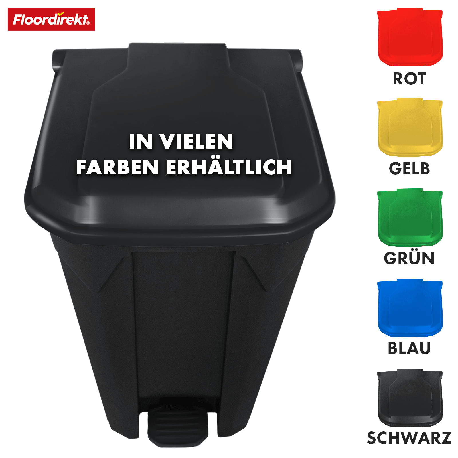 Mülleimer | Olaf | Robuster Step-On Abfalleimer | Für Haushalt, Büro & Gewerbe | Verschiedene Farben & Größen