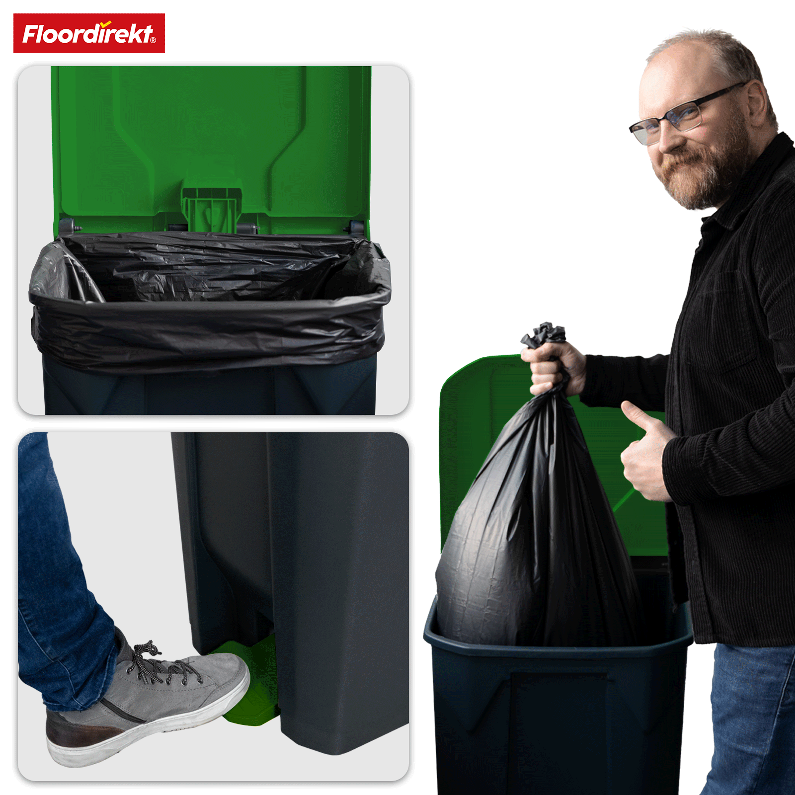 Mülleimer | Olaf | Robuster Step-On Abfalleimer | Für Haushalt, Büro & Gewerbe | Verschiedene Farben & Größen