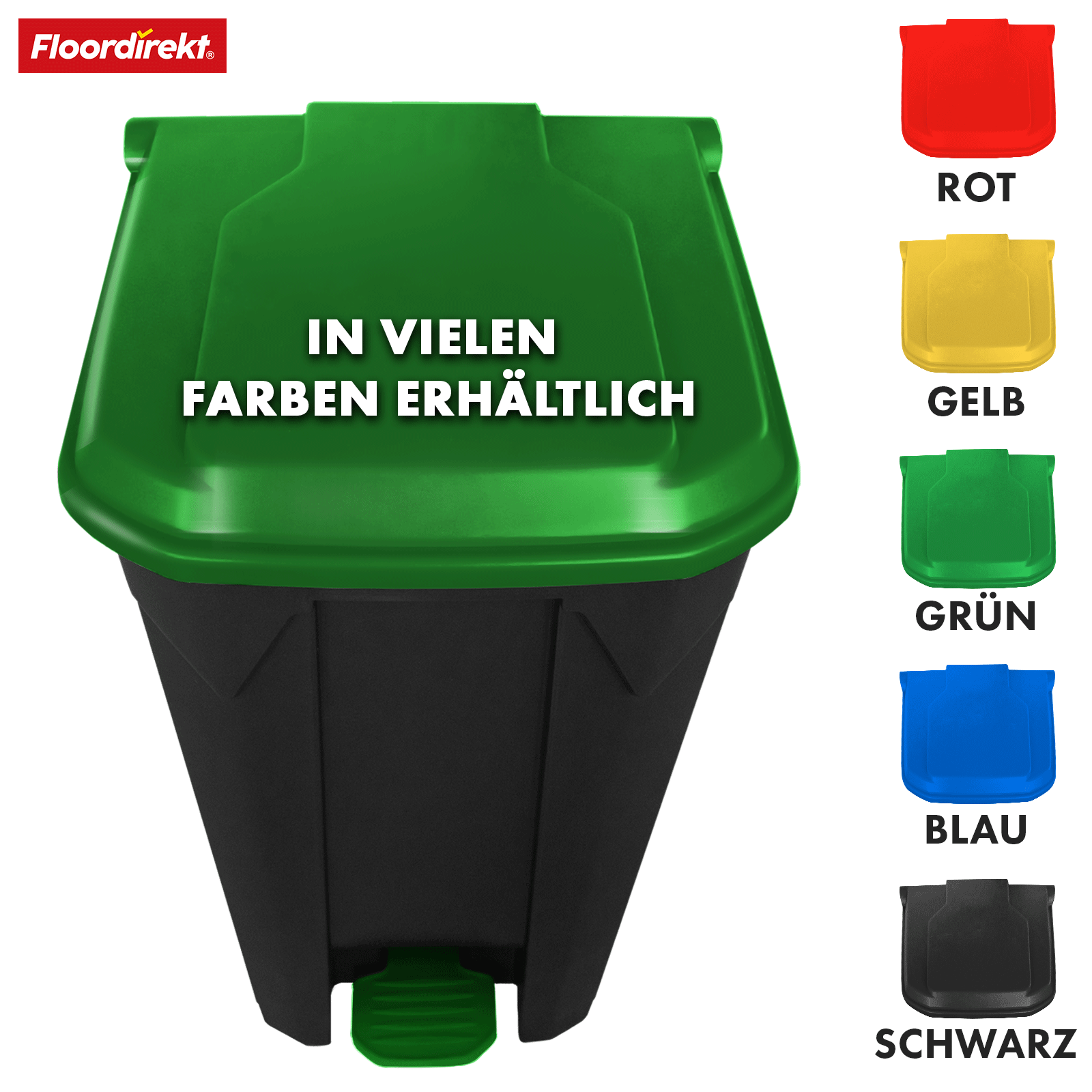 Mülleimer | Olaf | Robuster Step-On Abfalleimer | Für Haushalt, Büro & Gewerbe | Verschiedene Farben & Größen