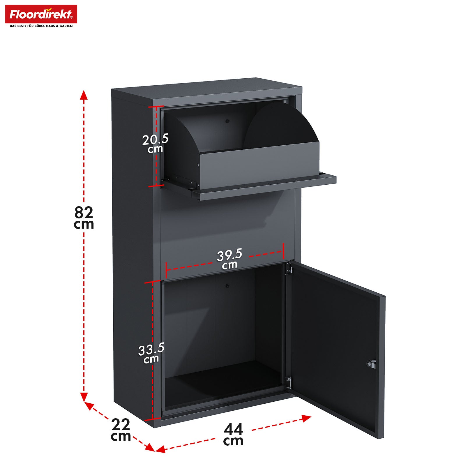Paketbox | Clement | Praktische Paketkasten mit Klappensystem & Schloss | Wetterfest & einfach zu montieren