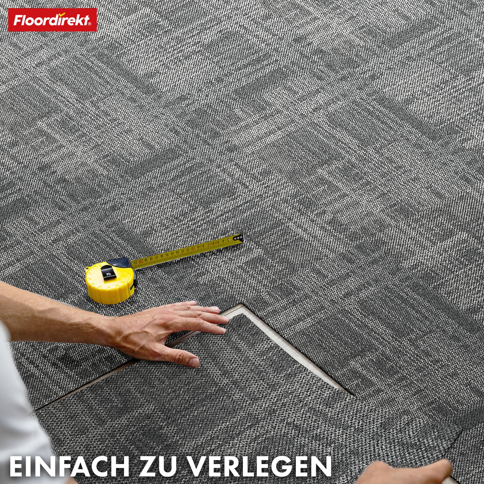 Teppichfliesen | Luzern | 50 x 50 cm | Komfortabel, schalldämmend & für Fußbodenheizung geeignet | In 4 Farben erhältlich