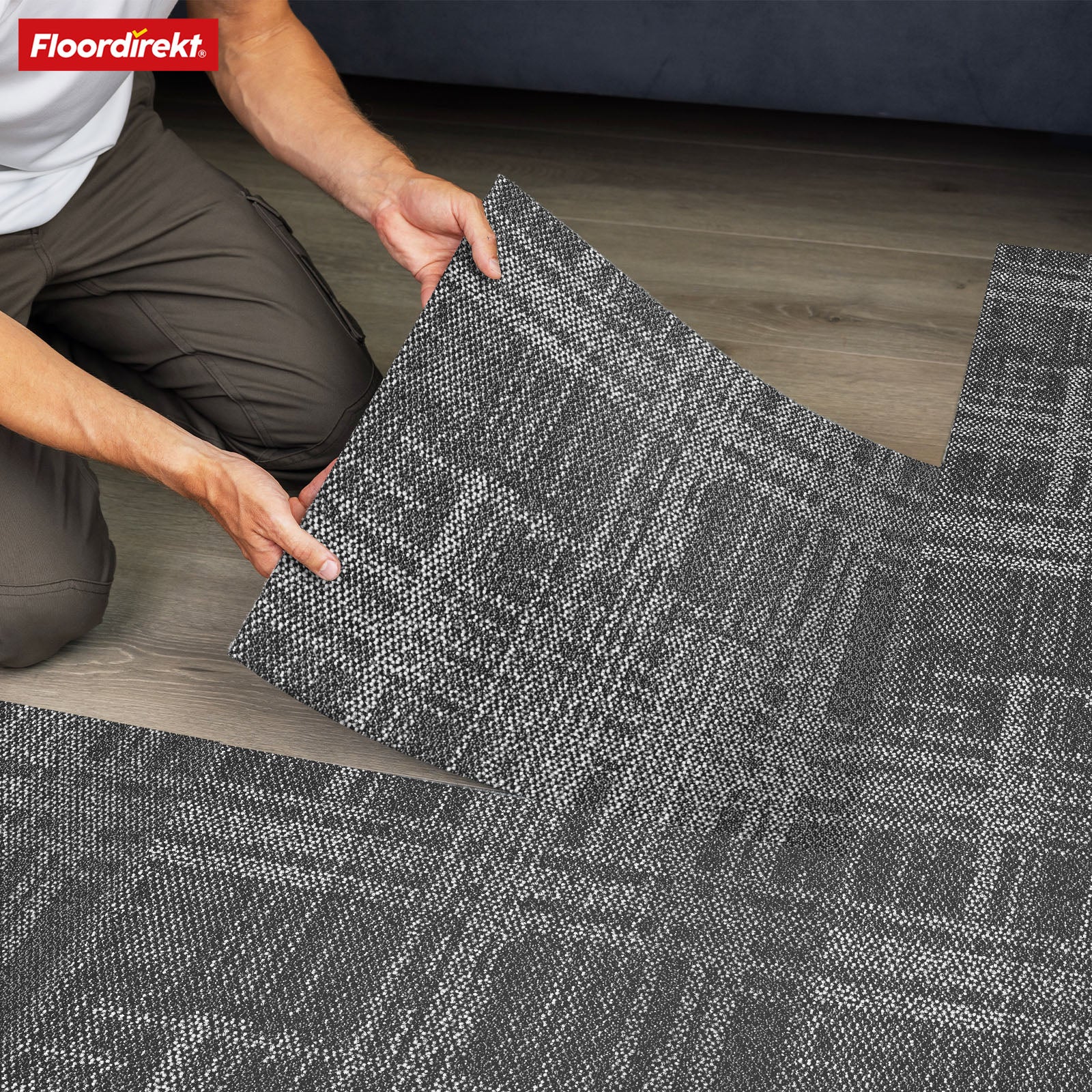 Teppichfliesen | Luzern | 50 x 50 cm | Komfortabel, schalldämmend & für Fußbodenheizung geeignet | In 4 Farben erhältlich