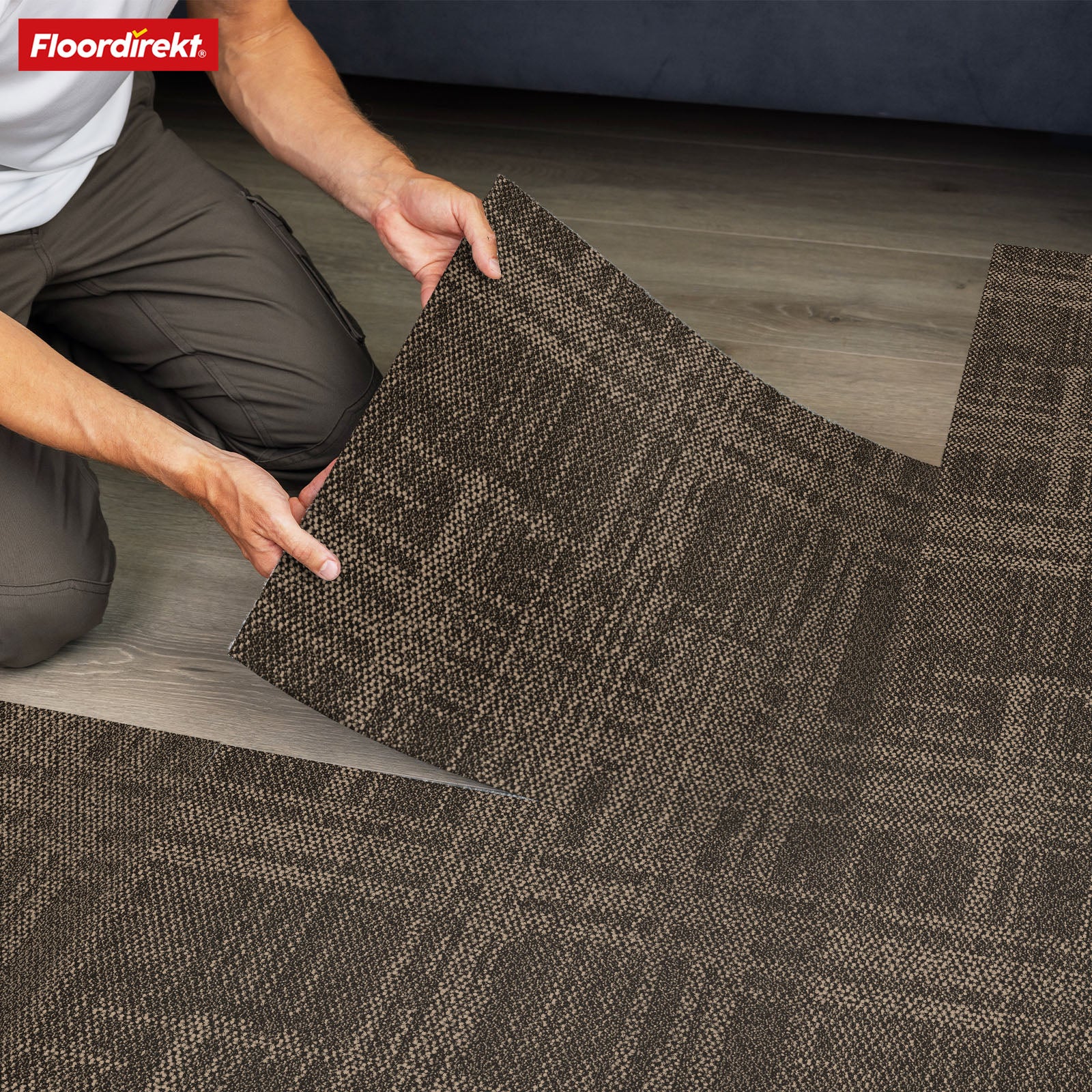 Teppichfliesen | Luzern | 50 x 50 cm | Komfortabel, schalldämmend & für Fußbodenheizung geeignet | In 4 Farben erhältlich