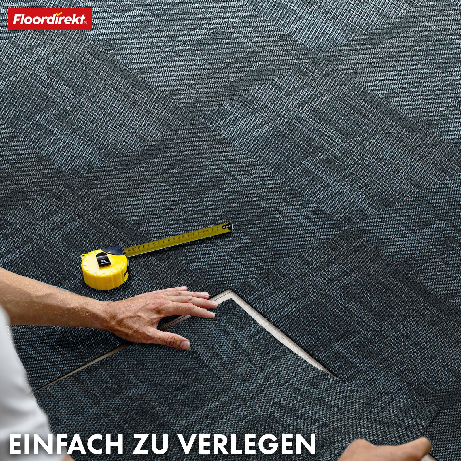 Teppichfliesen | Luzern | 50 x 50 cm | Komfortabel, schalldämmend & für Fußbodenheizung geeignet | In 4 Farben erhältlich