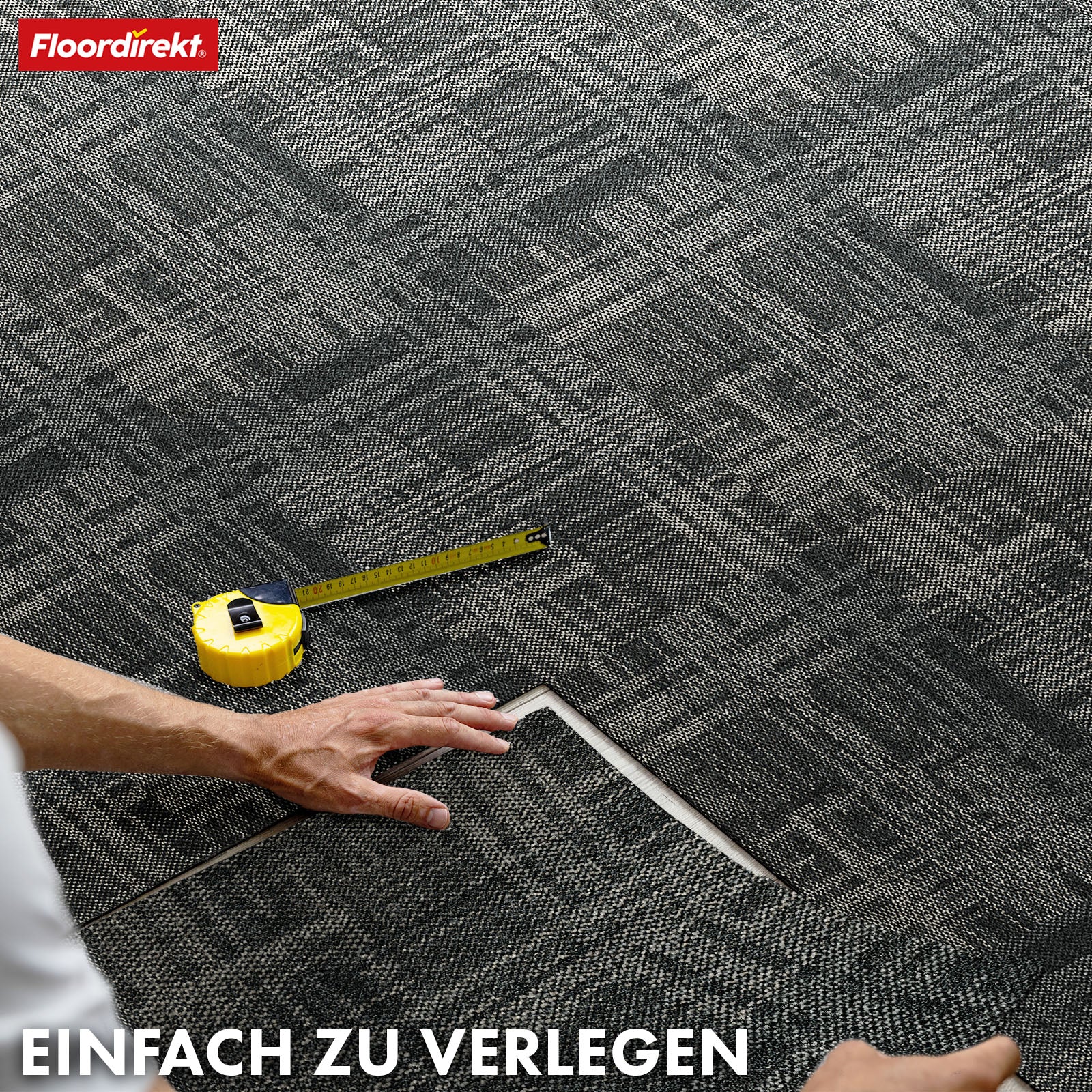 Teppichfliesen | Luzern | 50 x 50 cm | Komfortabel, schalldämmend & für Fußbodenheizung geeignet | In 4 Farben erhältlich