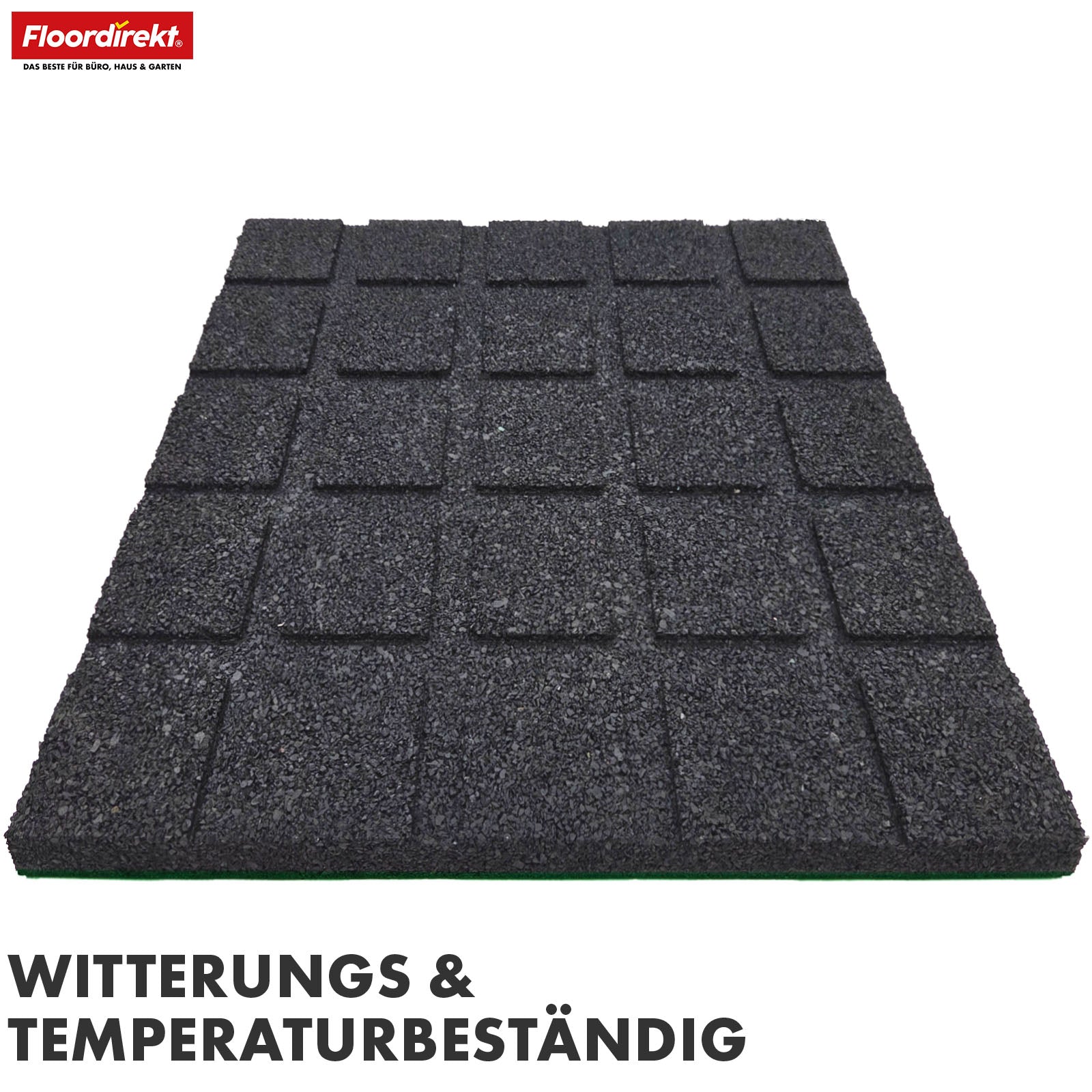 Fallschutzmatte | Play Protect | Rutschfester, robuster Gummi-Bodenschutz | Verschiedene Stärken & Farben | 50 x 50 cm