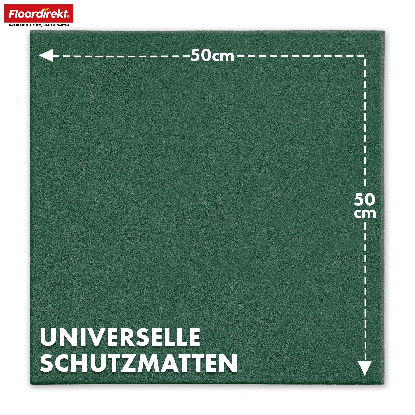 Fallschutzmatte | Play Protect | Rutschfester, robuster Gummi-Bodenschutz | Verschiedene Stärken & Farben | 50 x 50 cm