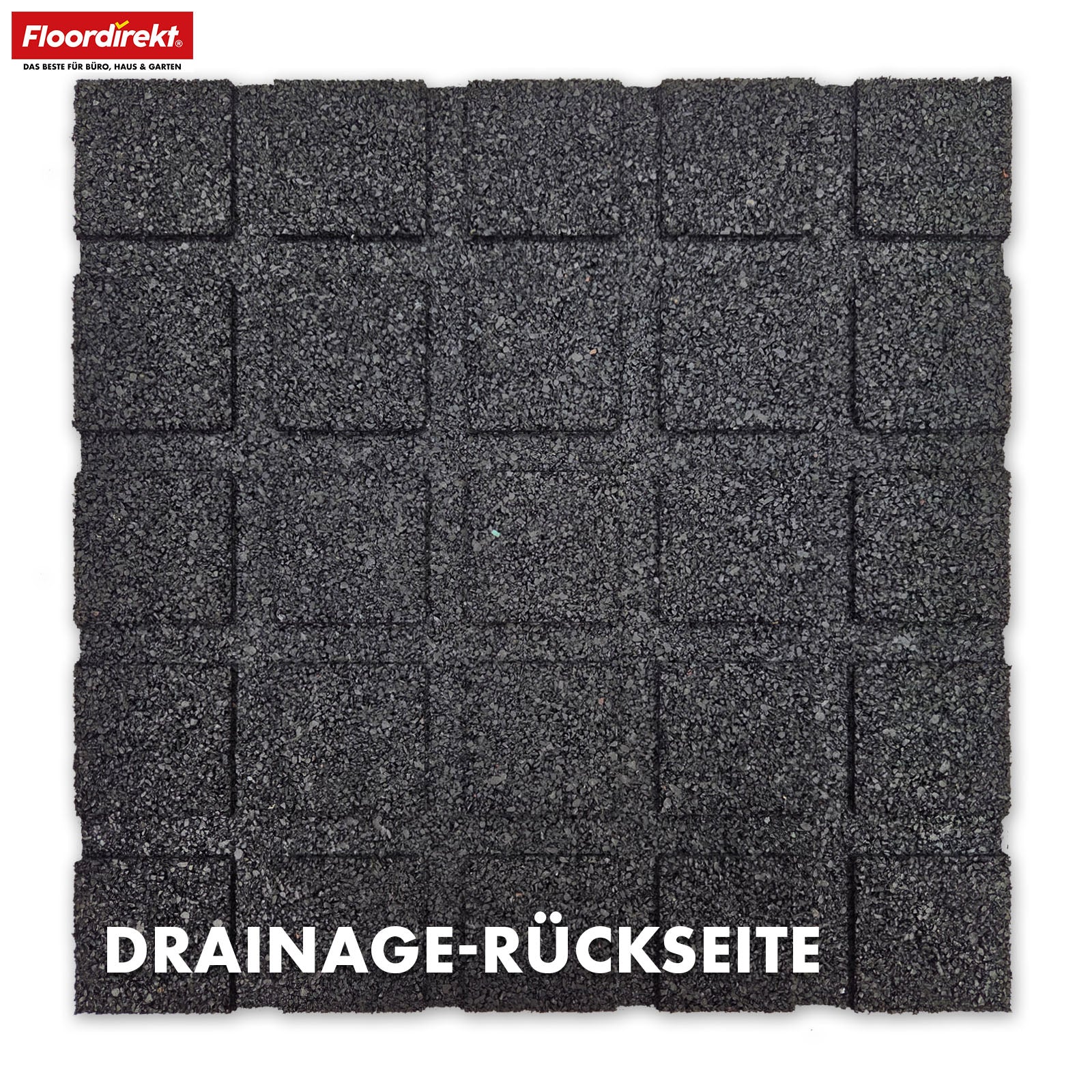 Fallschutzmatte | Play Protect | Rutschfester, robuster Gummi-Bodenschutz | Verschiedene Stärken & Farben | 50 x 50 cm