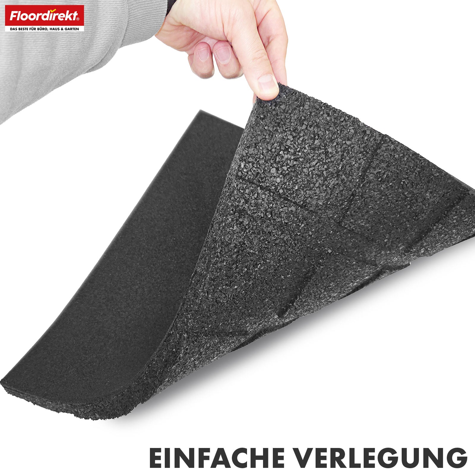 Fallschutzmatte | Play Protect | Rutschfester, robuster Gummi-Bodenschutz | Verschiedene Stärken & Farben | 50 x 50 cm