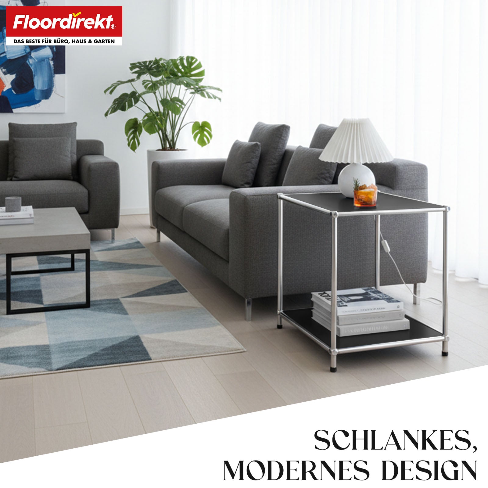 Metallregal | Concept Epure MK-012 | Offenes Beistell- & Aufbewahrungsregal mit 2 Ablagen | In mehreren Farben erhältlich