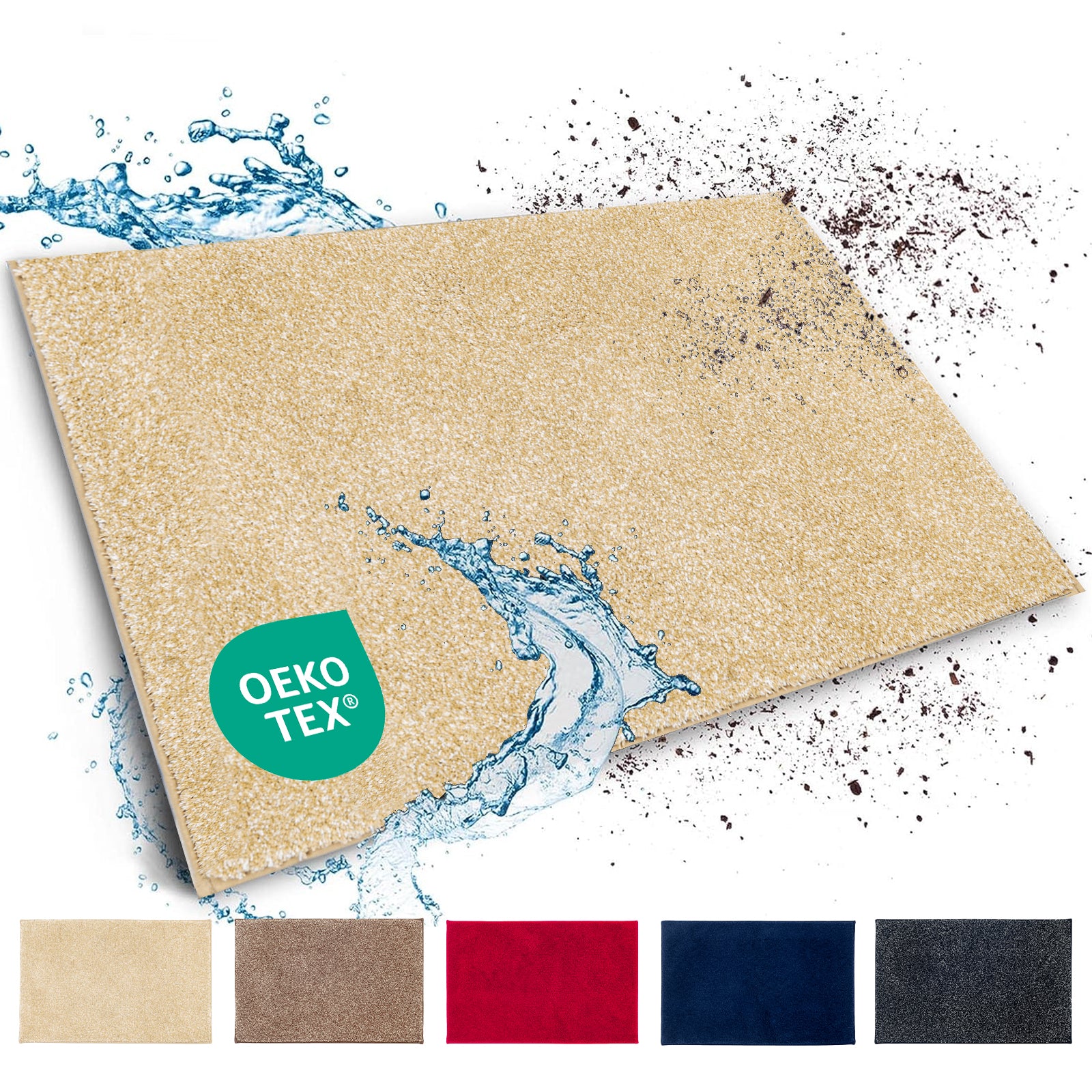 Schmutzfangmatte | Nasa | Weiche und wasserabsorbierende Fußmatte aus Polyester mit rutschfester Unterseite | Verschiedene Farben & Größen