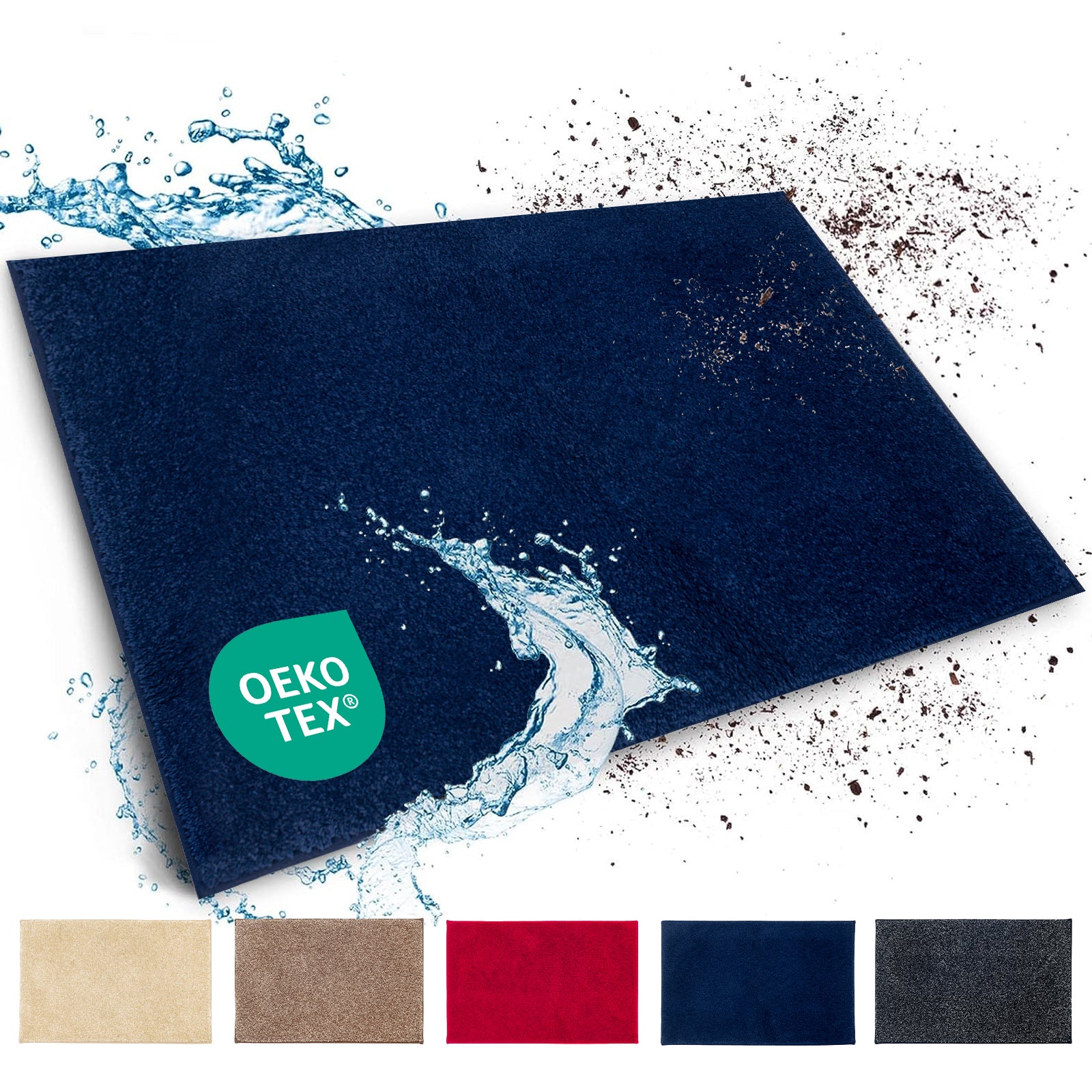 Schmutzfangmatte | Nasa | Weiche und wasserabsorbierende Fußmatte aus Polyester mit rutschfester Unterseite | Verschiedene Farben & Größen