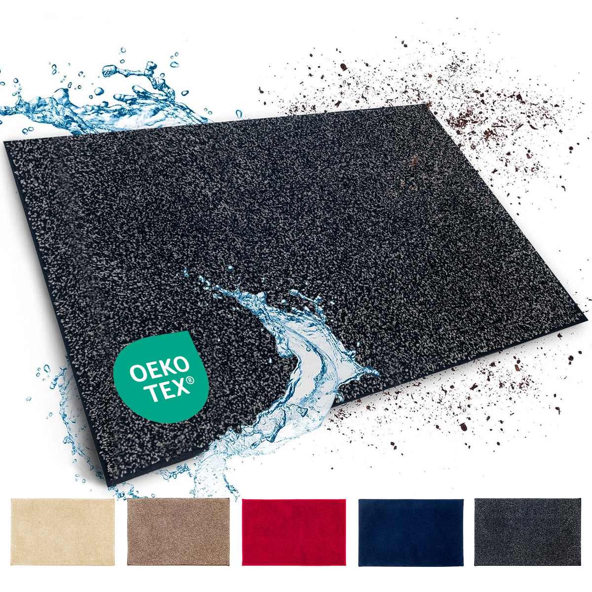 Schmutzfangmatte | Nasa | Weiche und wasserabsorbierende Fußmatte aus Polyester mit rutschfester Unterseite | Verschiedene Farben & Größen