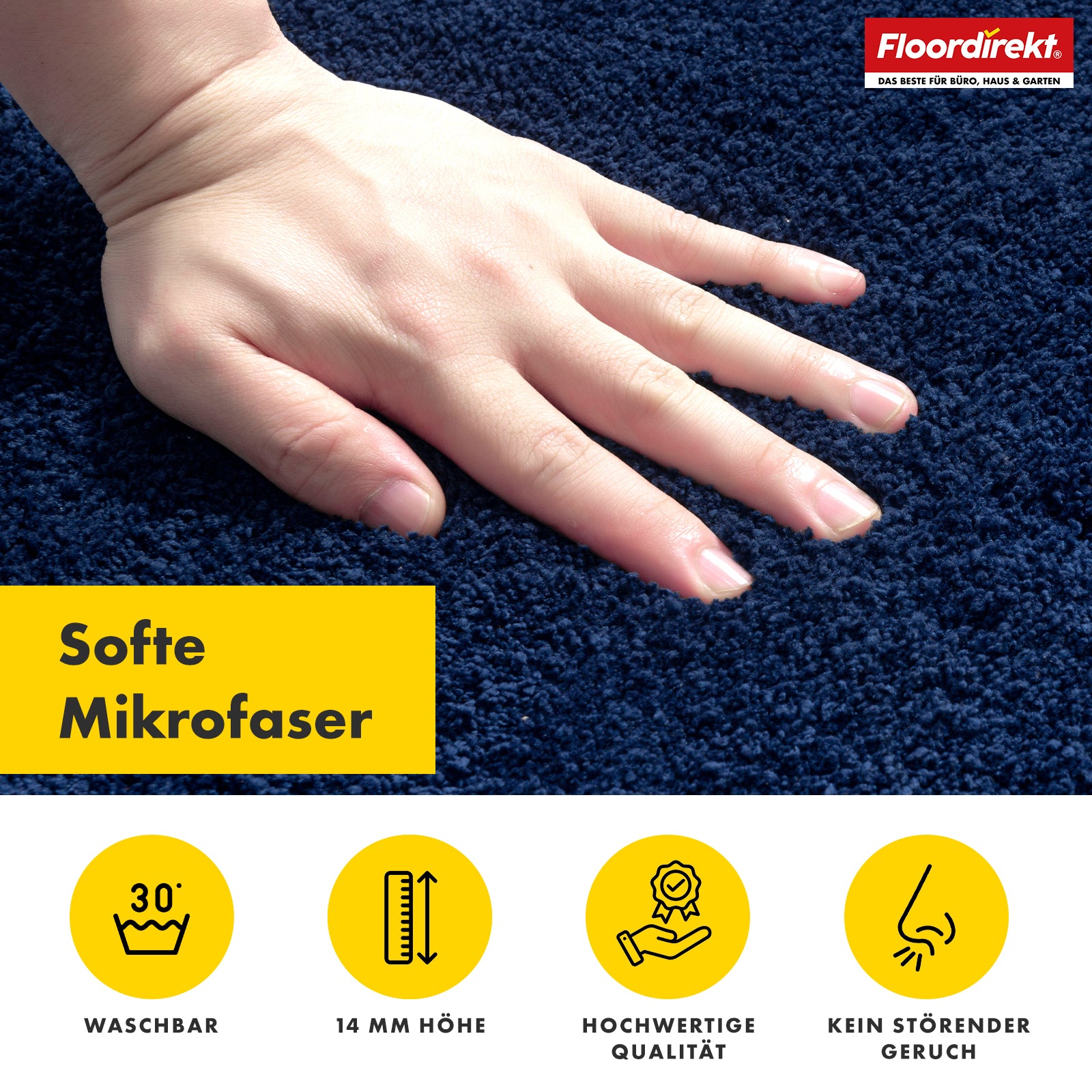 Schmutzfangmatte | Nasa | Weiche und wasserabsorbierende Fußmatte aus Polyester mit rutschfester Unterseite | Verschiedene Farben & Größen