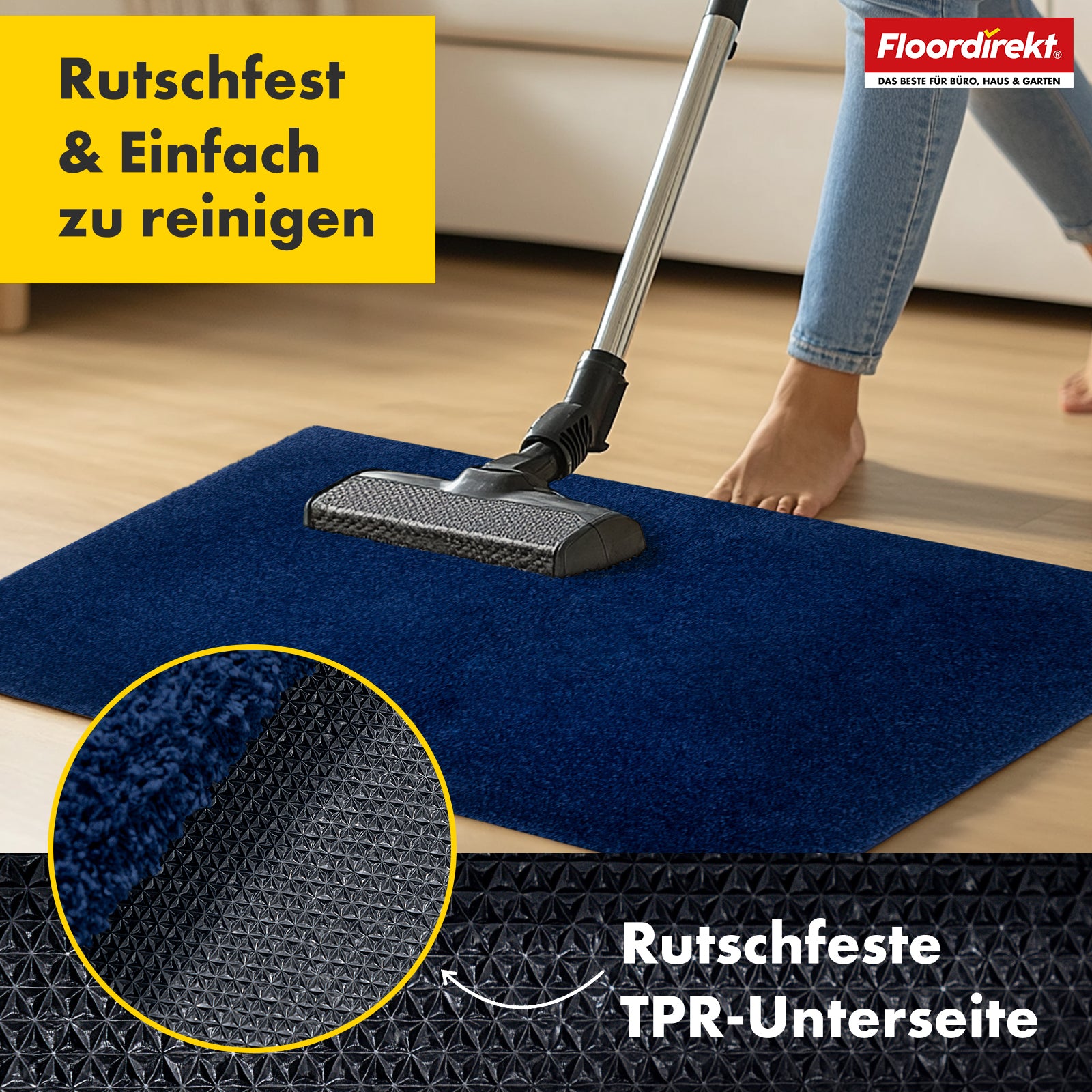 Schmutzfangmatte | Nasa | Weiche und wasserabsorbierende Fußmatte aus Polyester mit rutschfester Unterseite | Verschiedene Farben & Größen