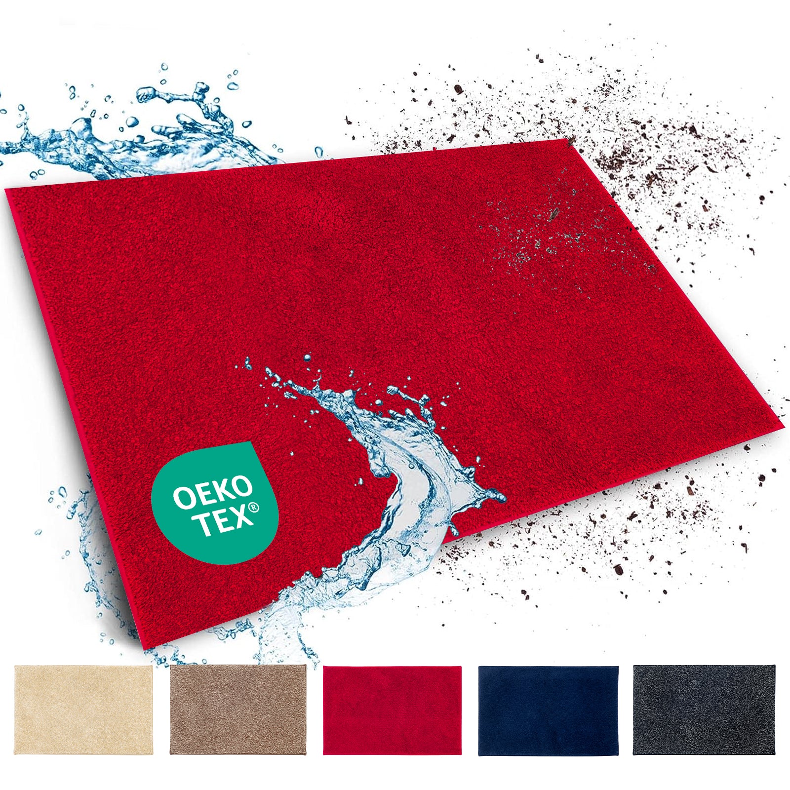 Schmutzfangmatte | Nasa | Weiche und wasserabsorbierende Fußmatte aus Polyester mit rutschfester Unterseite | Verschiedene Farben & Größen