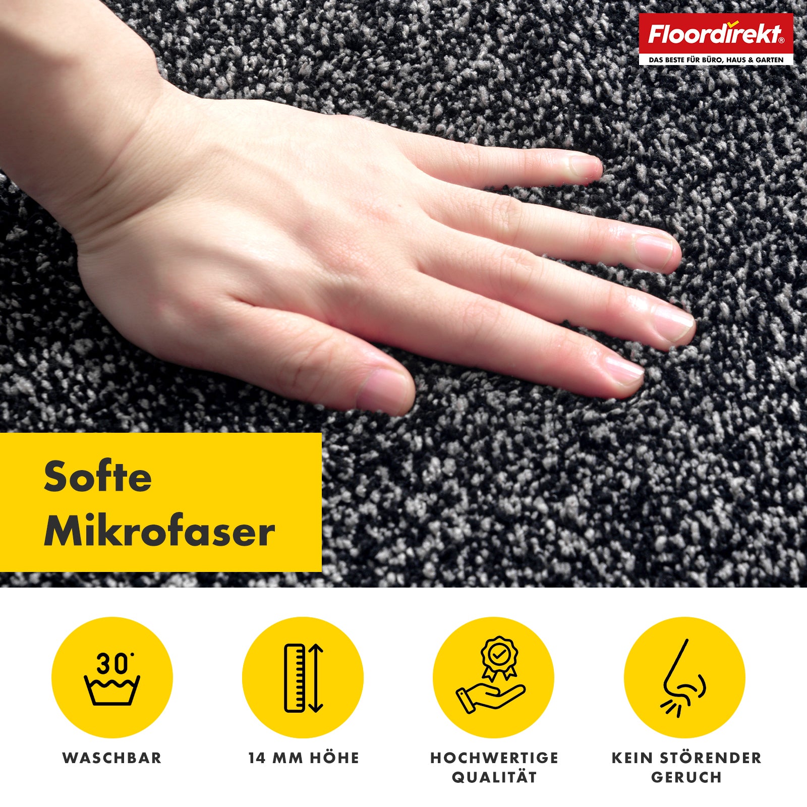 Schmutzfangmatte | Nasa | Weiche und wasserabsorbierende Fußmatte aus Polyester mit rutschfester Unterseite | Verschiedene Farben & Größen