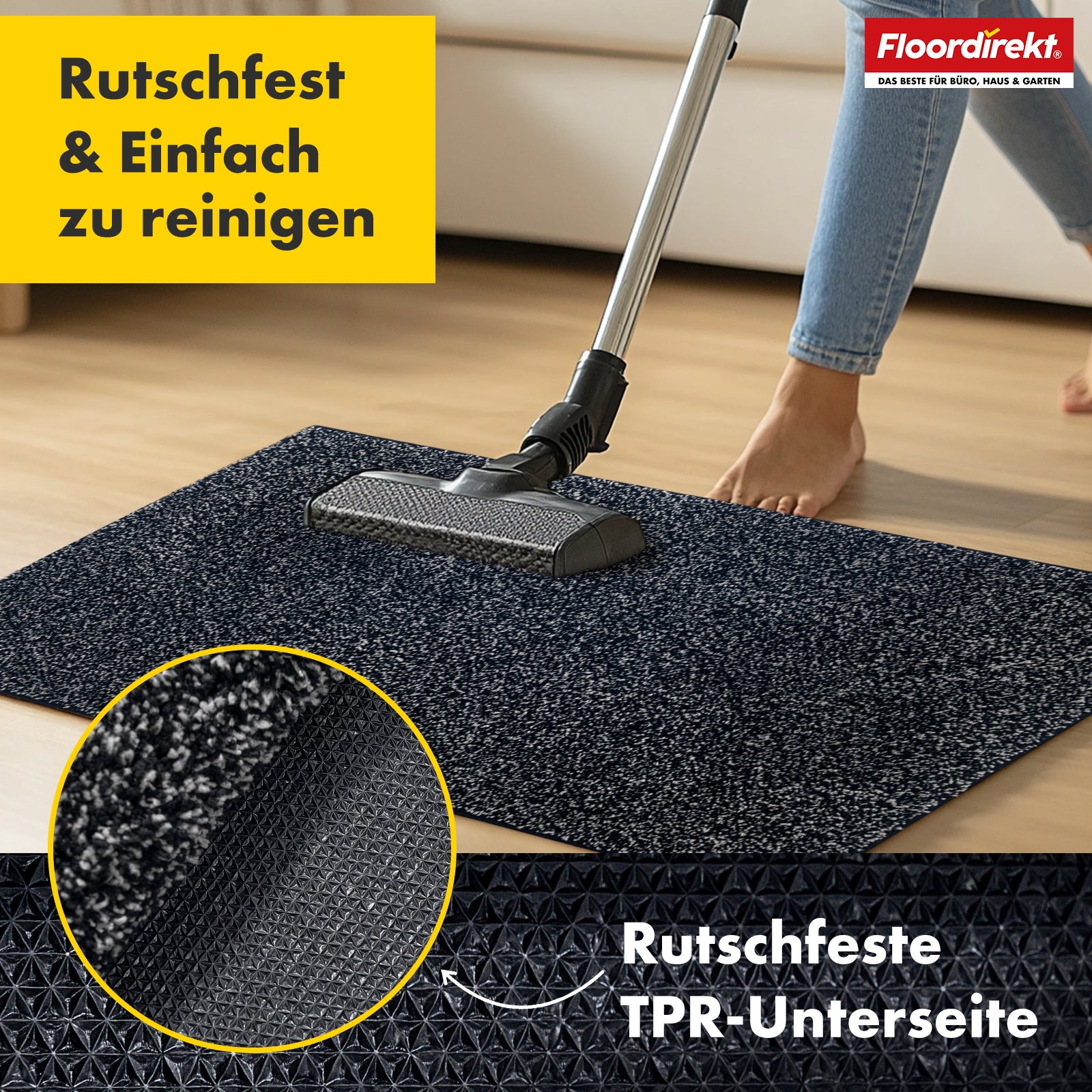 Schmutzfangmatte | Nasa | Weiche und wasserabsorbierende Fußmatte aus Polyester mit rutschfester Unterseite | Verschiedene Farben & Größen