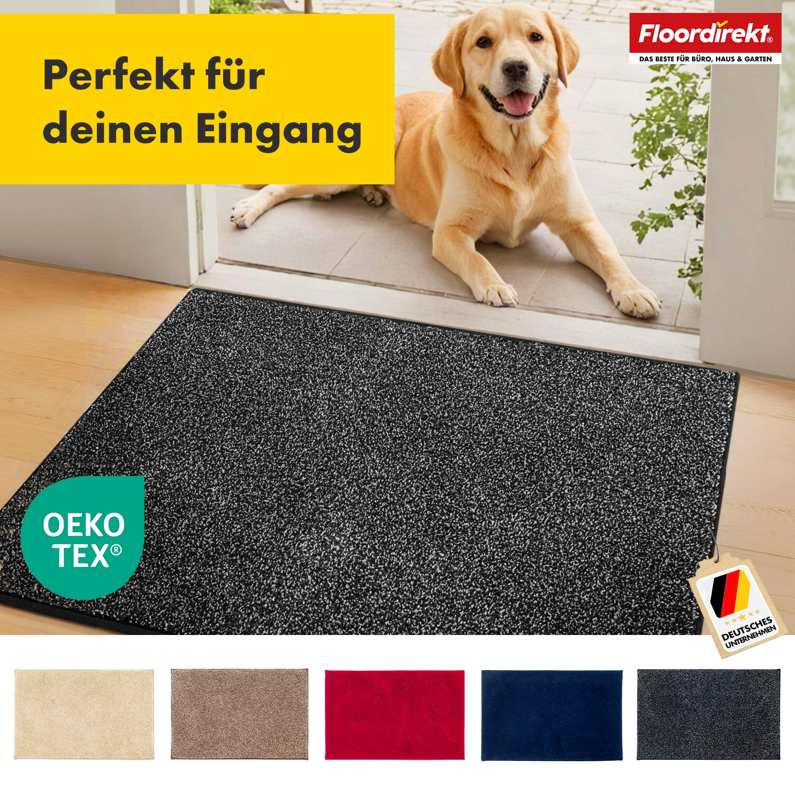 Schmutzfangmatte | Nasa | Weiche und wasserabsorbierende Fußmatte aus Polyester mit rutschfester Unterseite | Verschiedene Farben & Größen