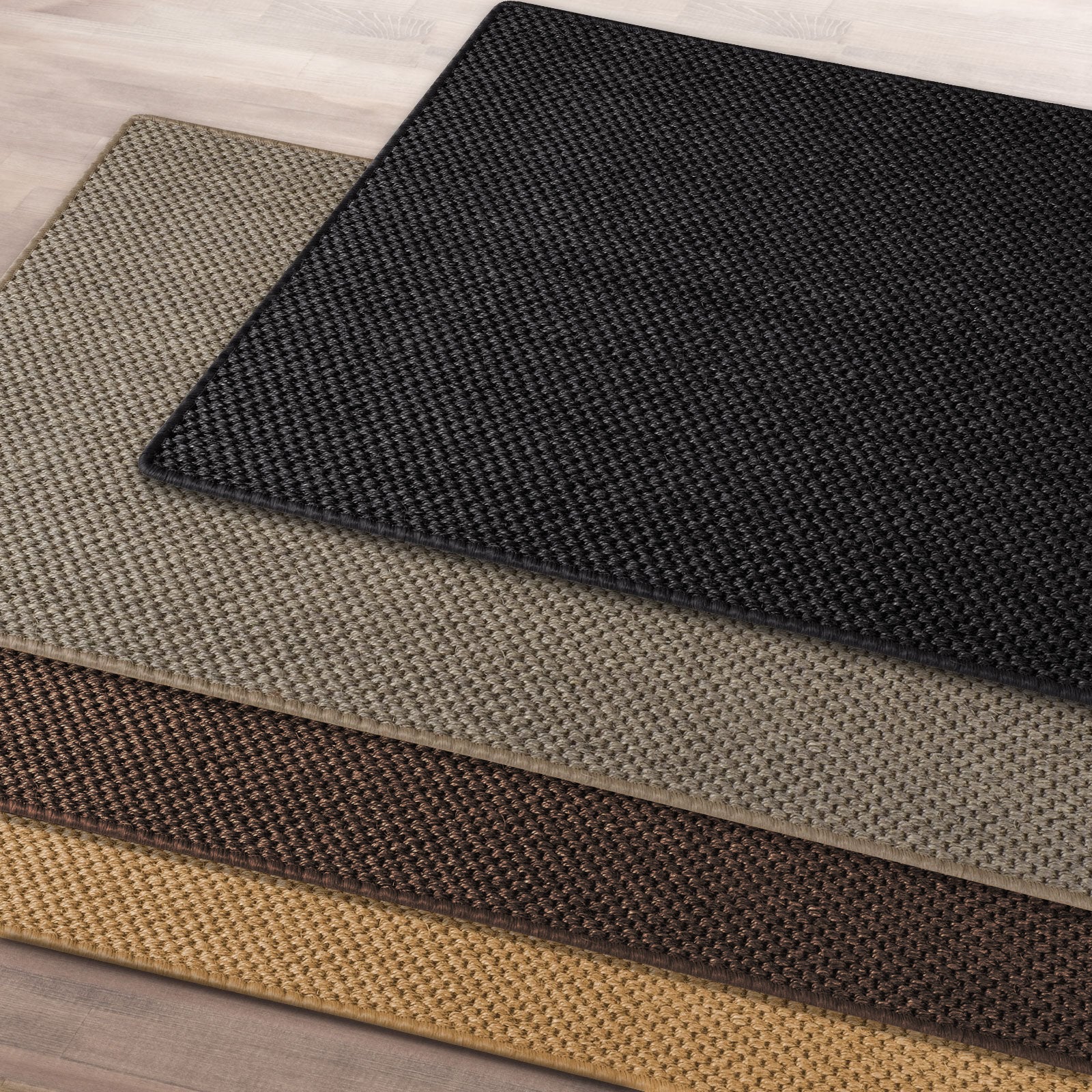 Sisal-Teppich auf Maß | Tiger-Eye-Struktur | Verschiedene Farben