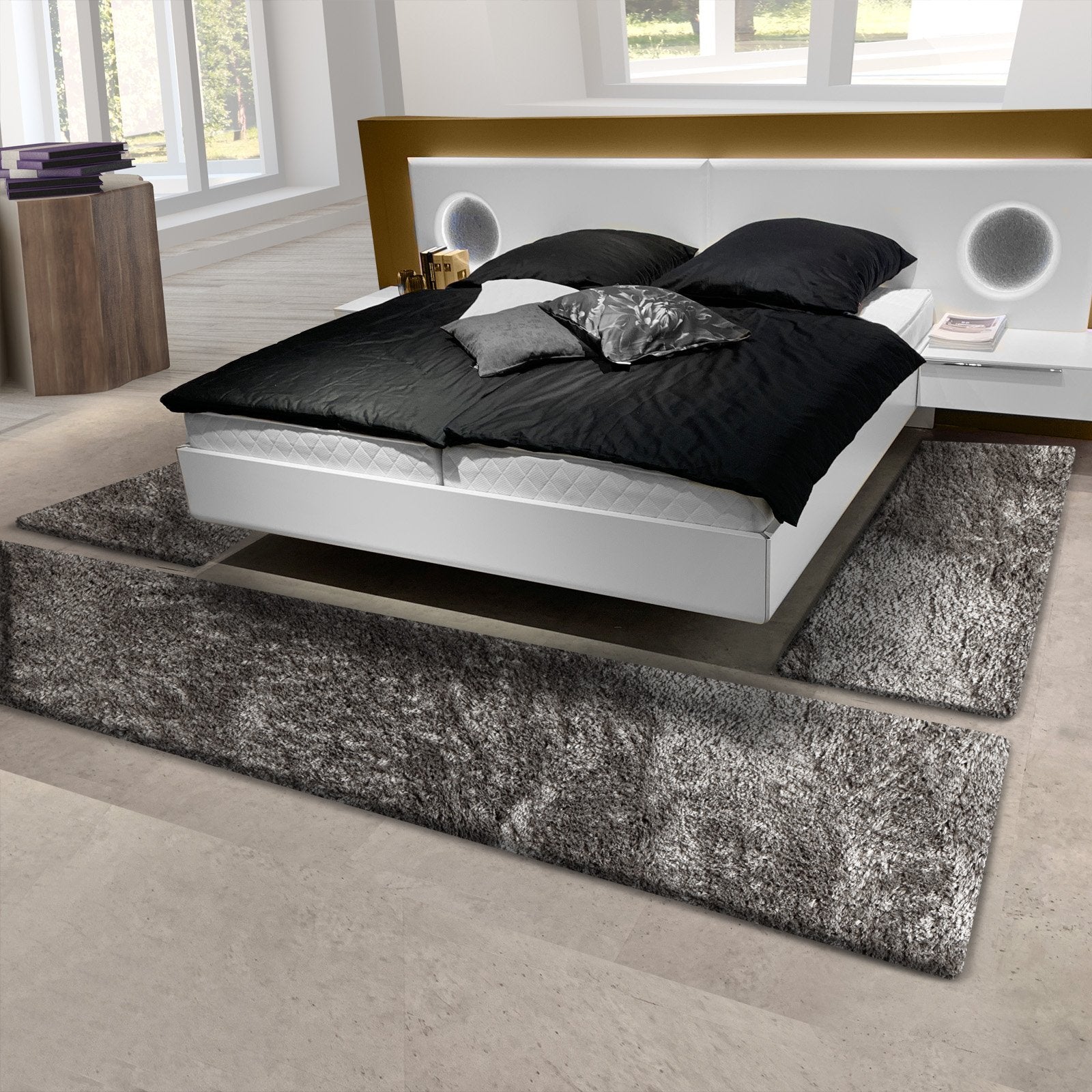 Flokati-Bettumrandung | Elite | 3-teilige Sets