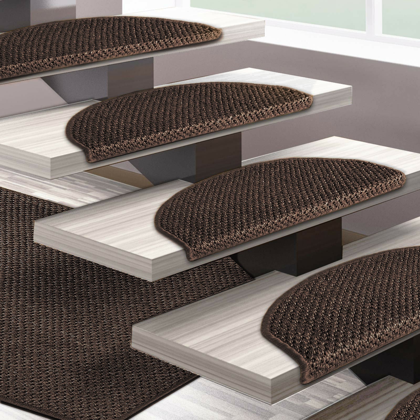 Sisal-Stufenmatte Tiger-Eye | Halbrund oder eckig | 4 Farben