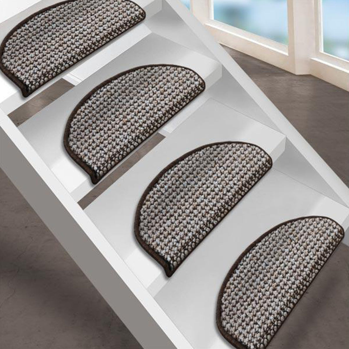 Stufenmatte Grandeur Halbrund oder Eckig Erhältlich in 5 Farben | Braun