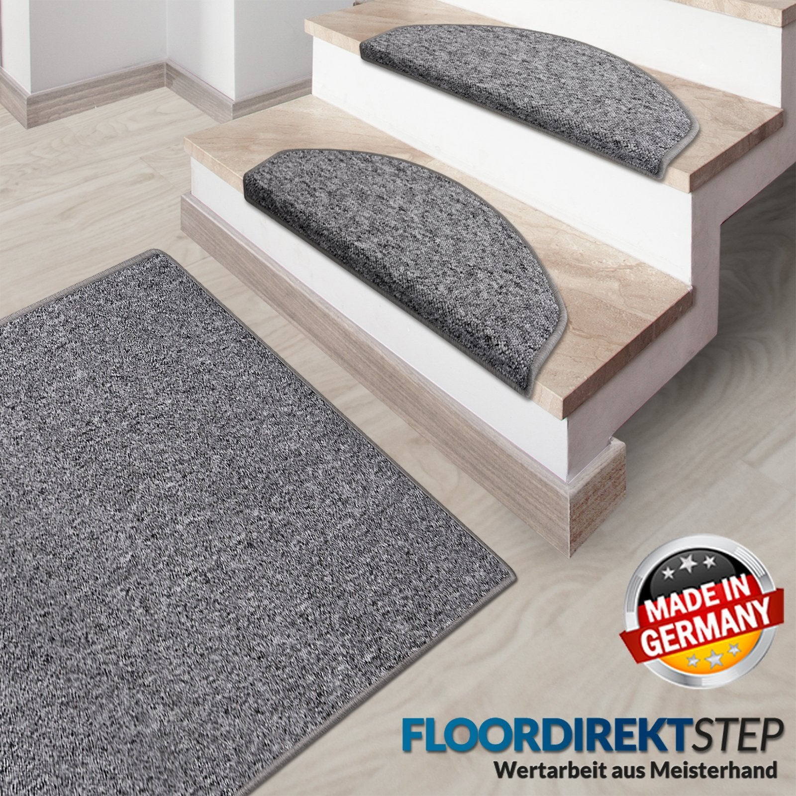 Stufenmatte Turbo Grau Halbrund oder eckig | Grau