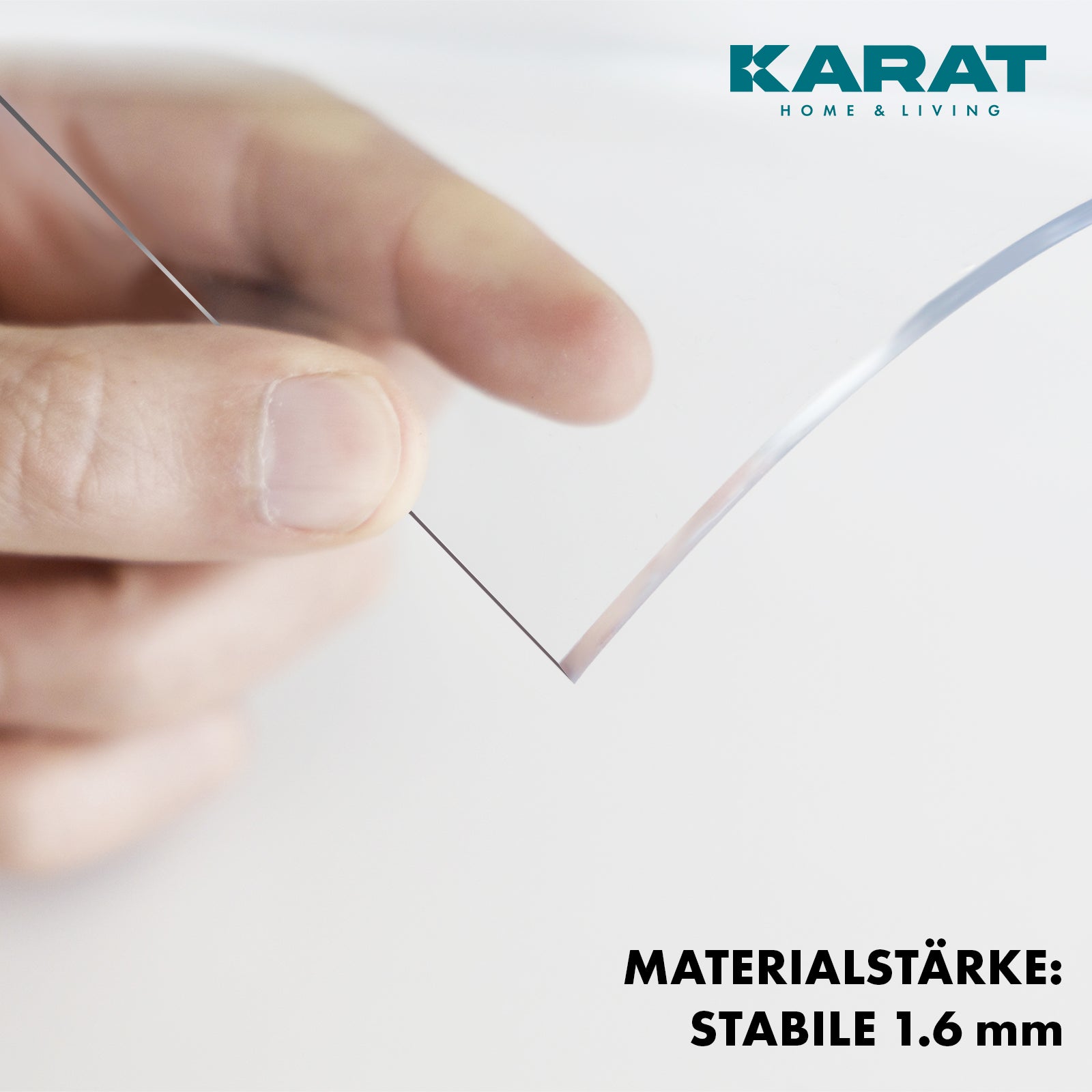 Transparente Tischfolie mit geradem Schnitt | Crystal | Kristallklare Schutzfolie für Tische | Maßgeschneiderter Zuschnitt