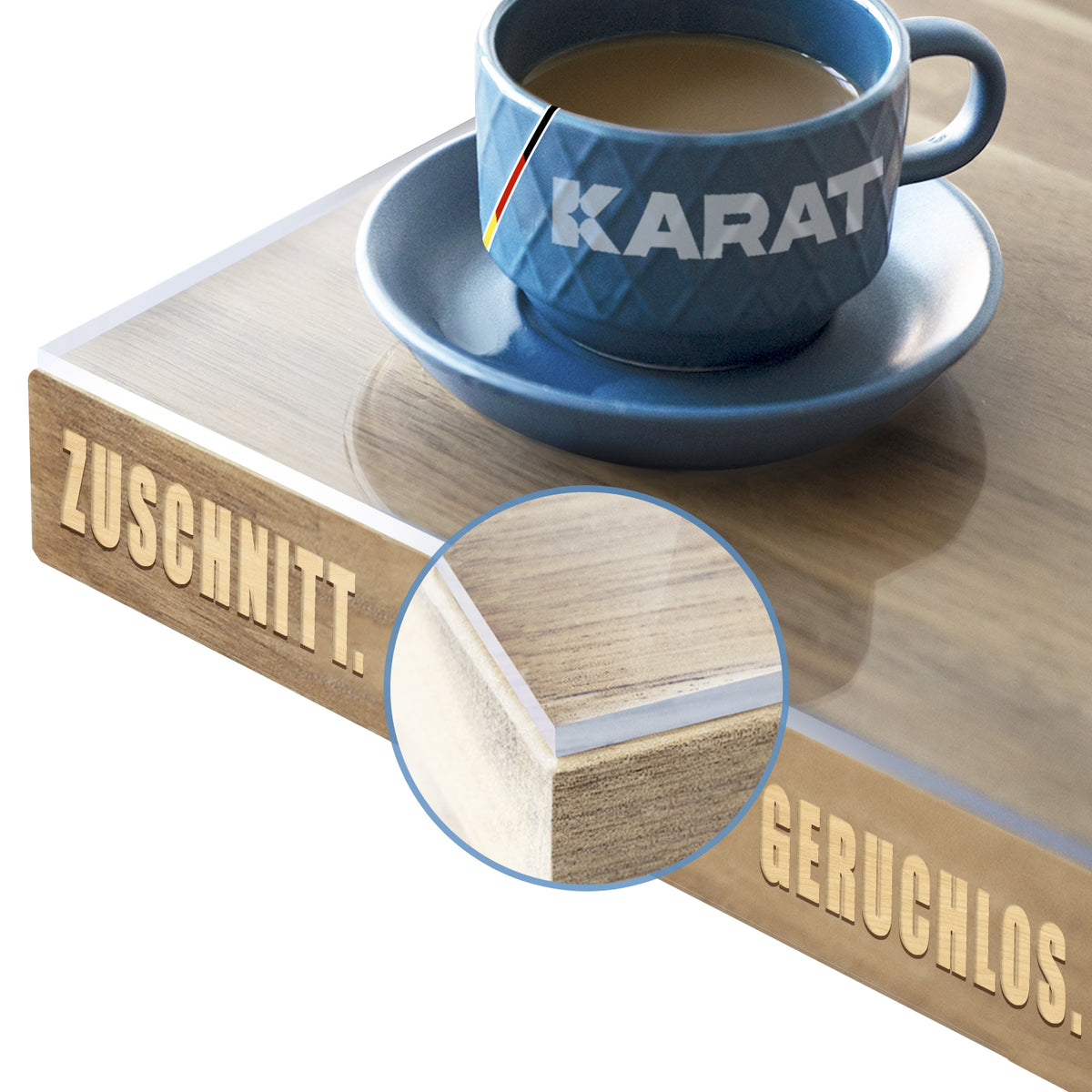 Transparente Tischfolie mit geradem Schnitt | Crystal | Kristallklare Schutzfolie für Tische | Maßgeschneiderter Zuschnitt