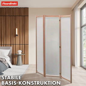 Bambus-Trennwand | Tennessee | 3-teiliger, flexibler Raumteiler aus Bambus und Stoff