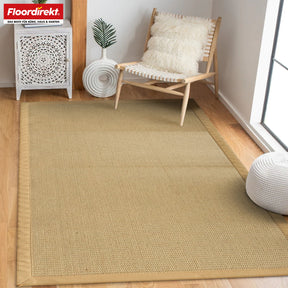 Sisal-Teppich | Bombay | Mit rutschhemmendem Rücken & Baumwollbordüre | In vielen Größen