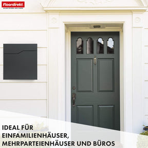 Briefkasten | Jean | Stabiler Stahlbriefkasten mit Zeitungsfach und großer Einwurfklappe